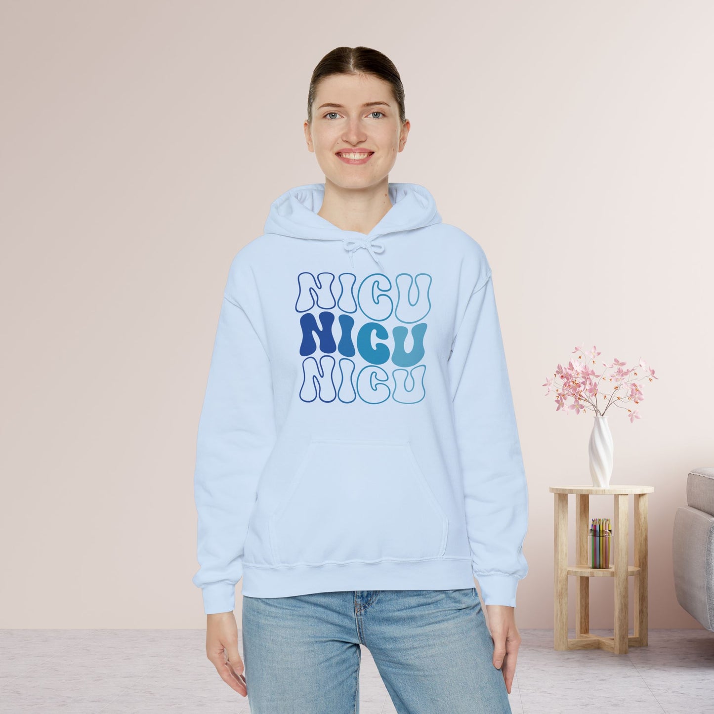 Groovy Blue NICU Hoodie - Neonatal ICU Nurse Hoodie