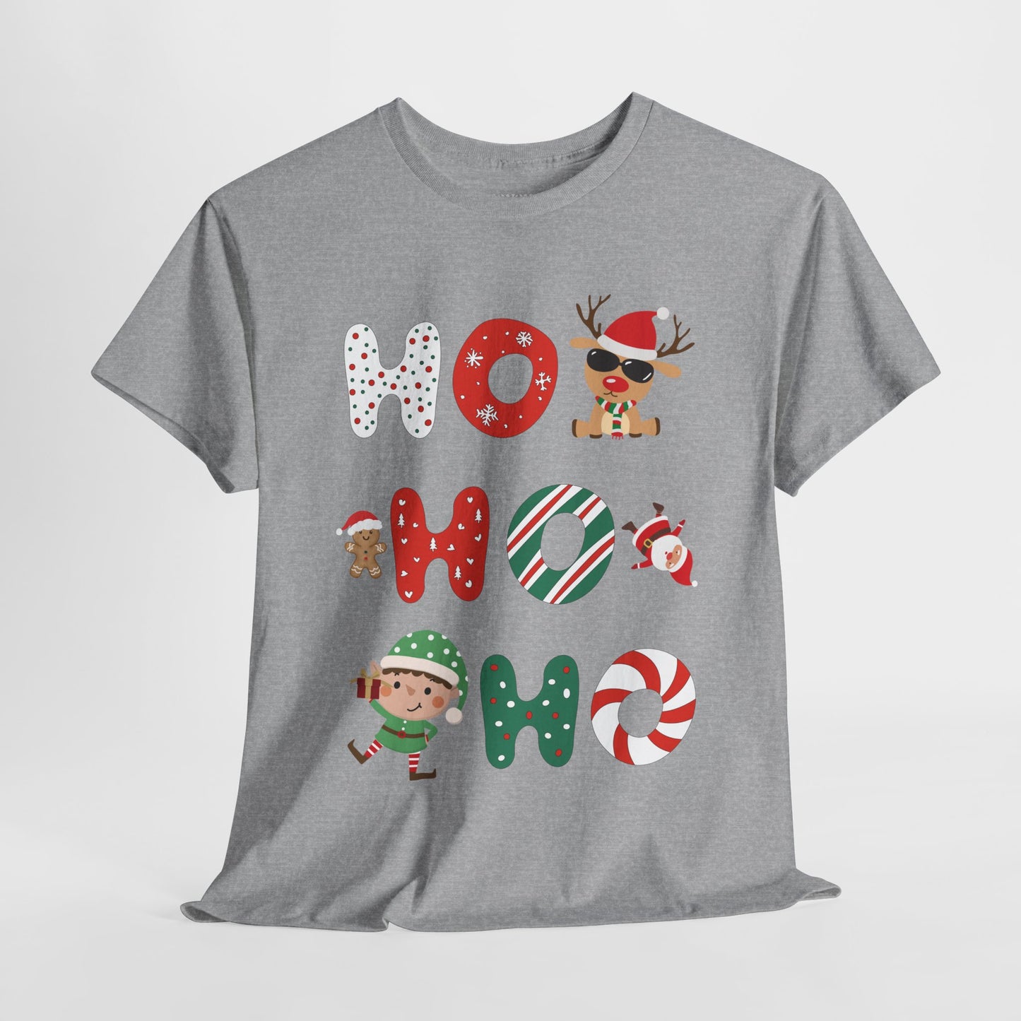 Ho Ho Ho Christmas Shirt - Matching Family Christmas Heavy Cotton Tee