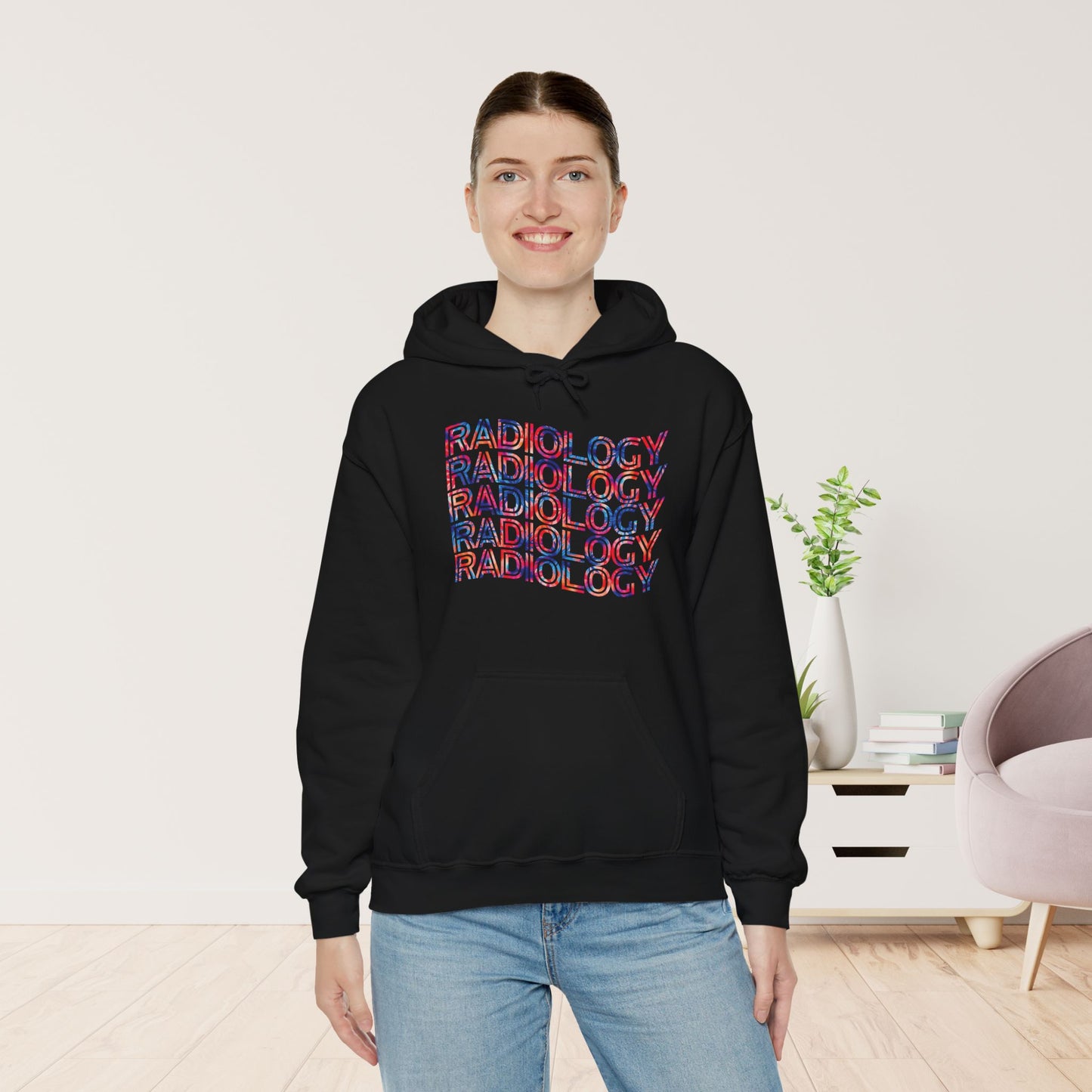 Tie Dye Wavy Radiology Hoodie for RAD Technician