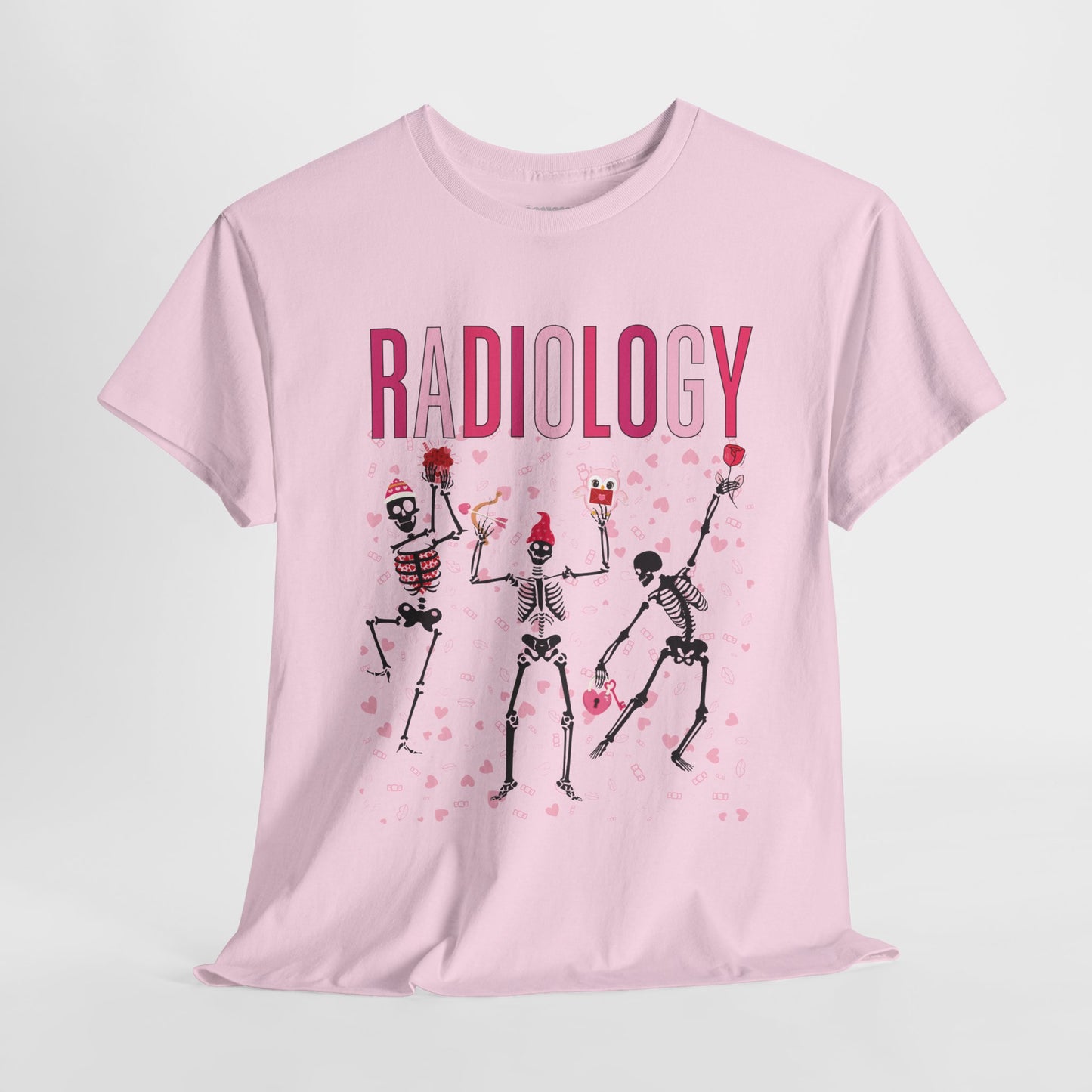 Dancing Skeleton Valentine's Day Radiology Heavy Cotton Tee