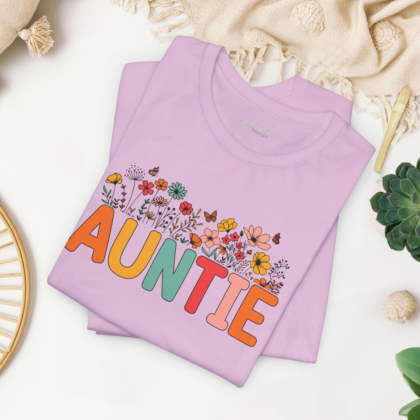 Spring Floral Auntie Soft Cotton Tee
