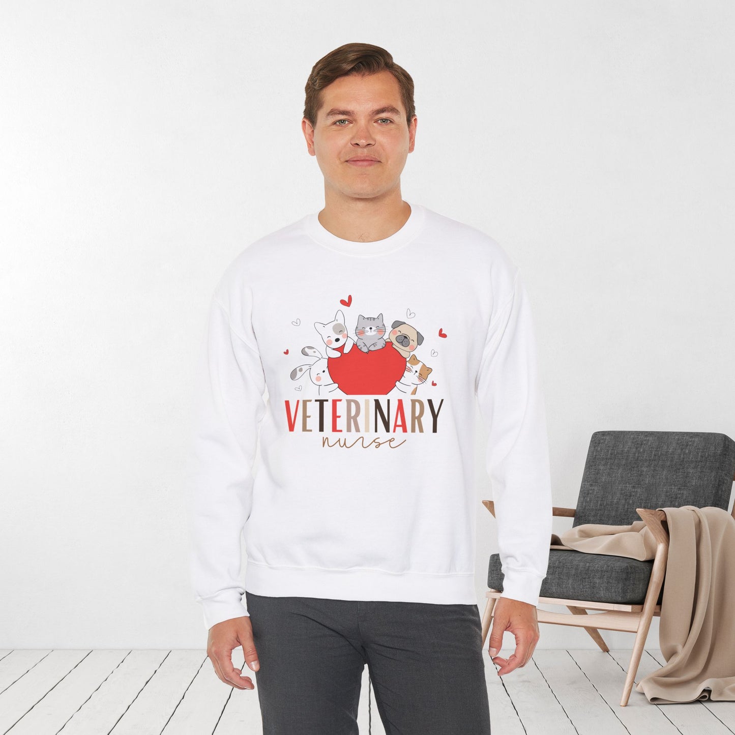 Cute Veterinary Nurse Crewneck Sweatshirt for VET Nurse