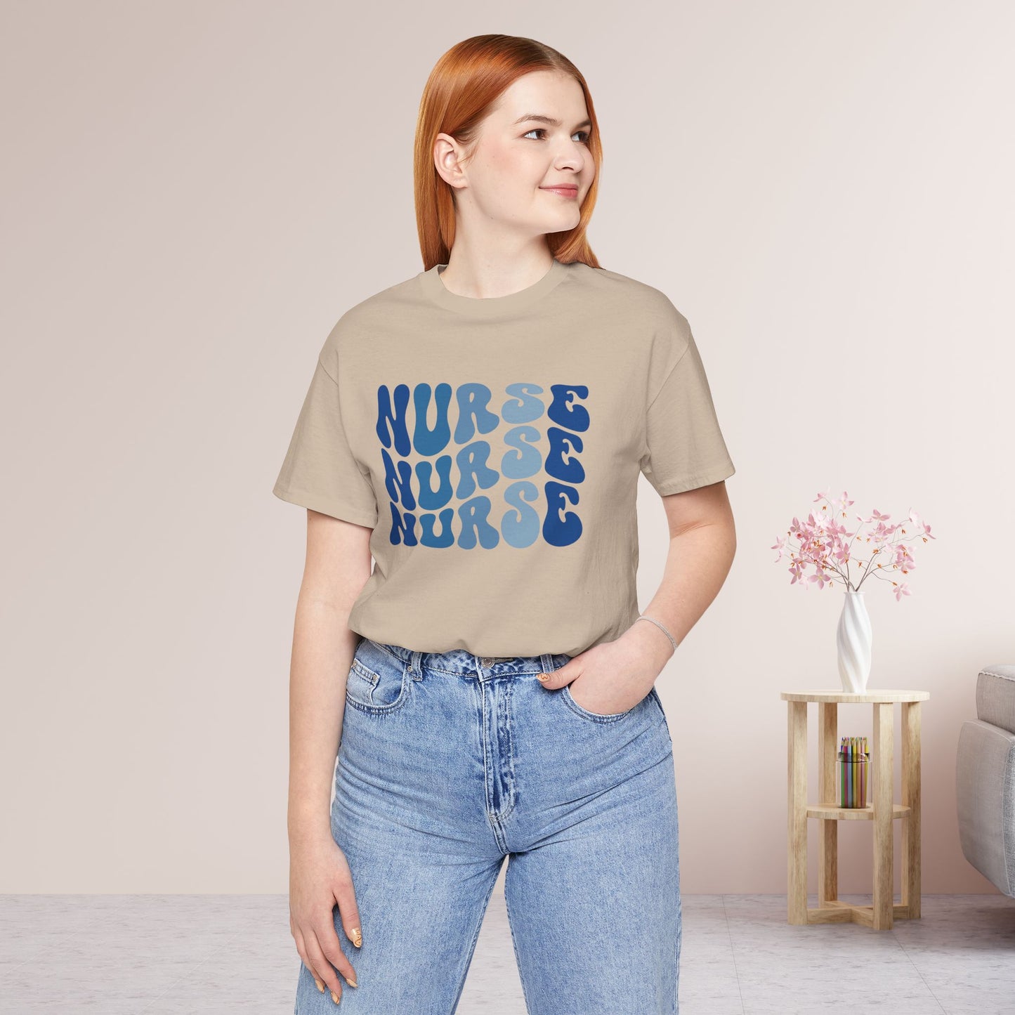 Groovy Blue Nurse Shirt - Registered Nurse Soft Cotton Tee
