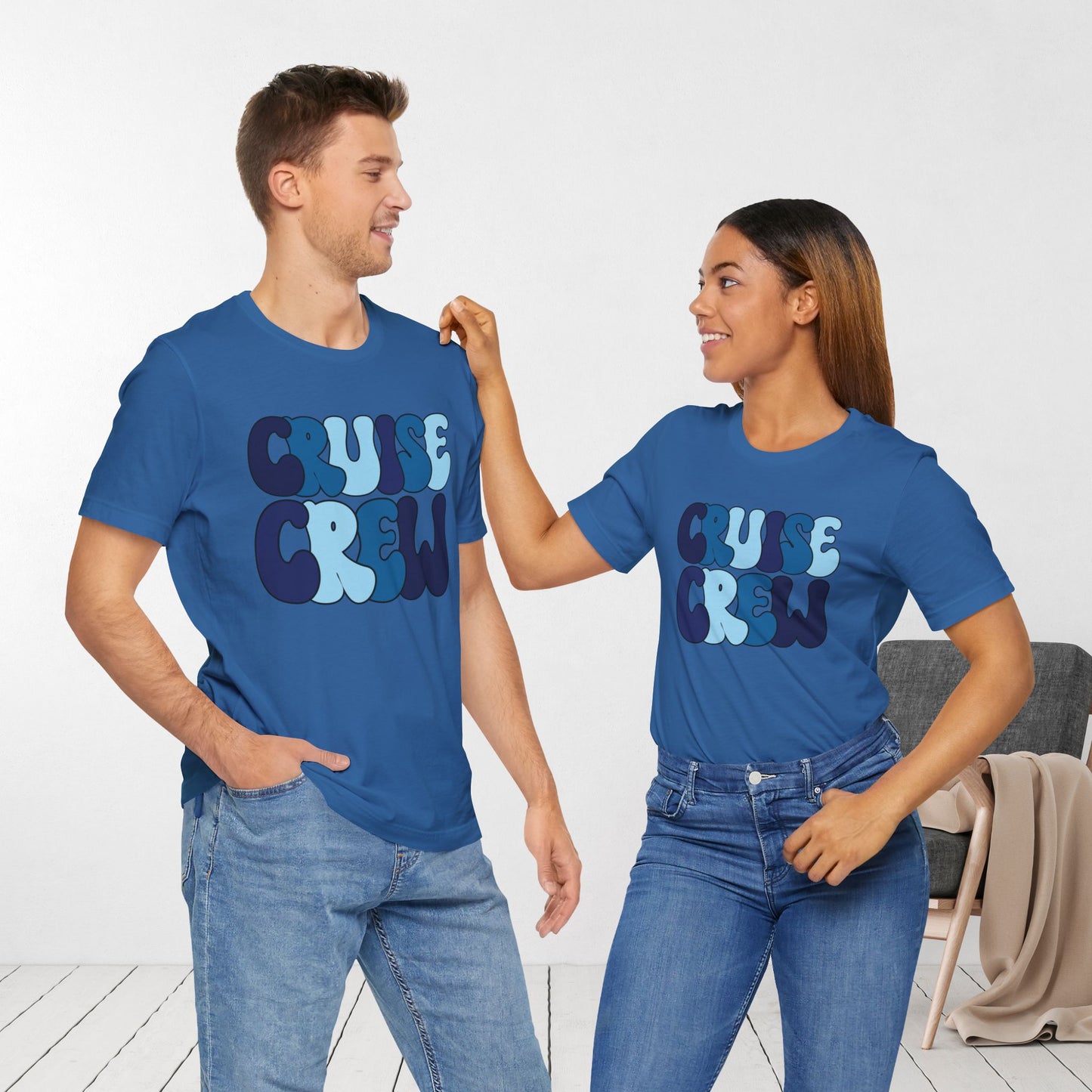 Blue Cruise Crew Shirt - Family Cruise Vacation Soft Cotton Tee