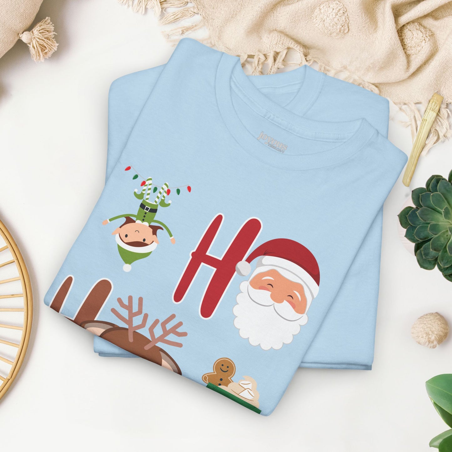 Ho Ho Ho Christmas Shirt - Matching Family Christmas Heavy Cotton Tee