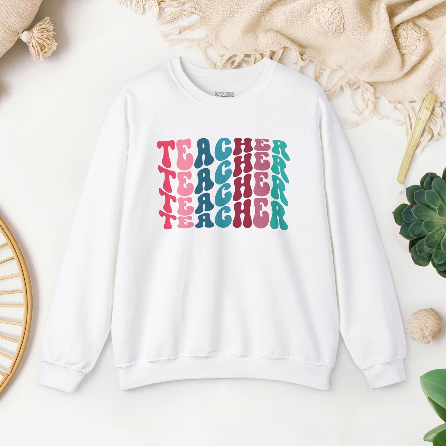 Groovy Colorful Teacher Sweatshirt for School Teachers