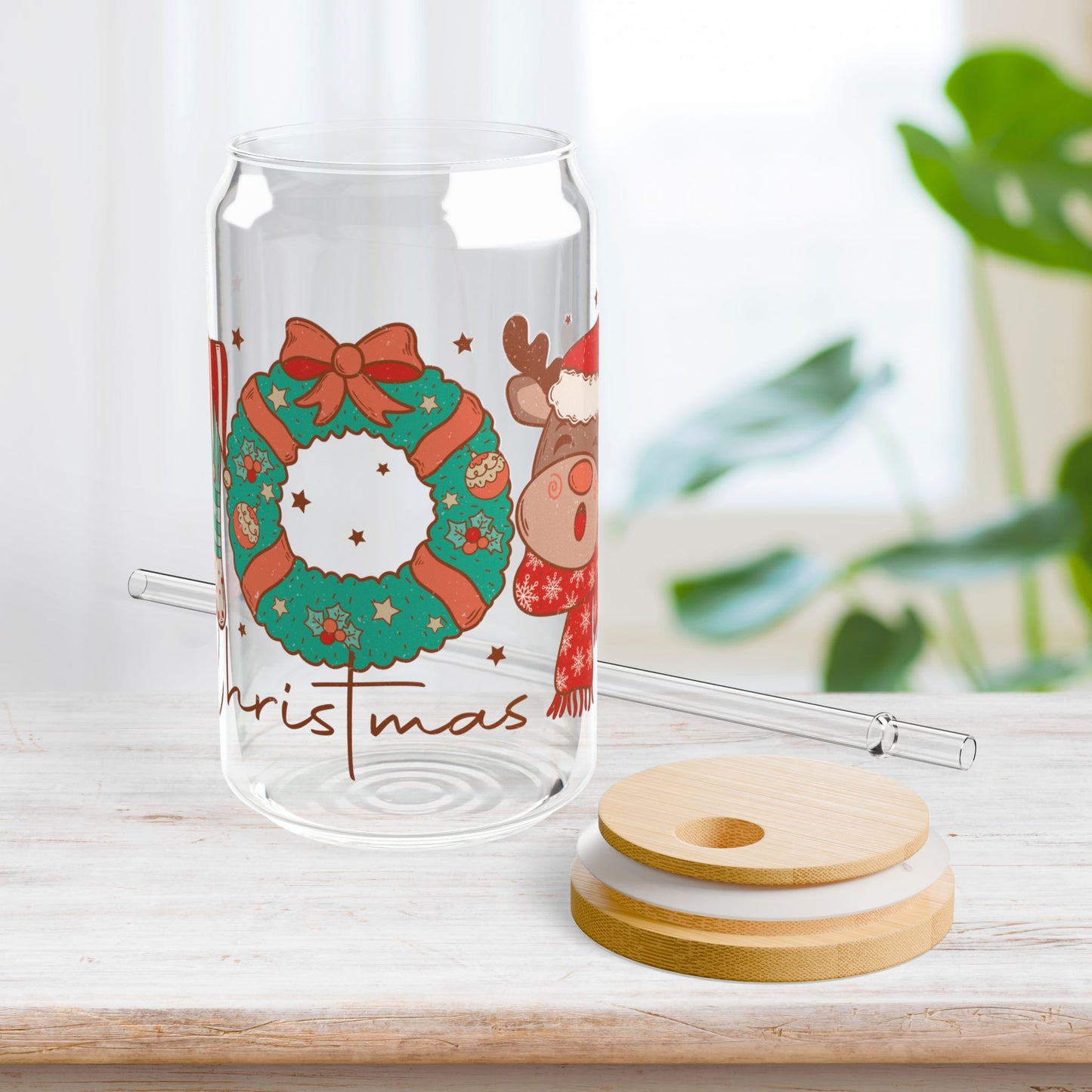 Christmas Joy Retro Christmas Sipper Glass - Best Christmas Gift