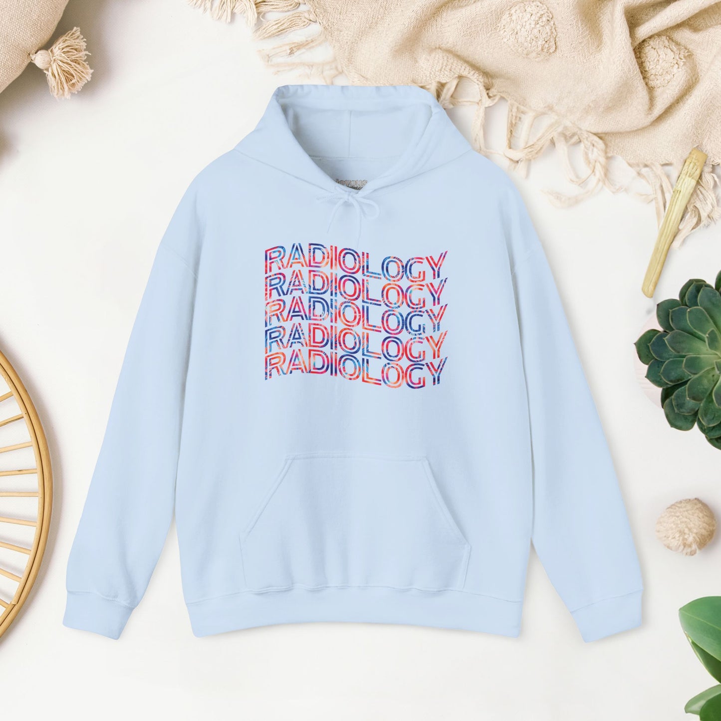 Tie Dye Wavy Radiology Hoodie for RAD Technician