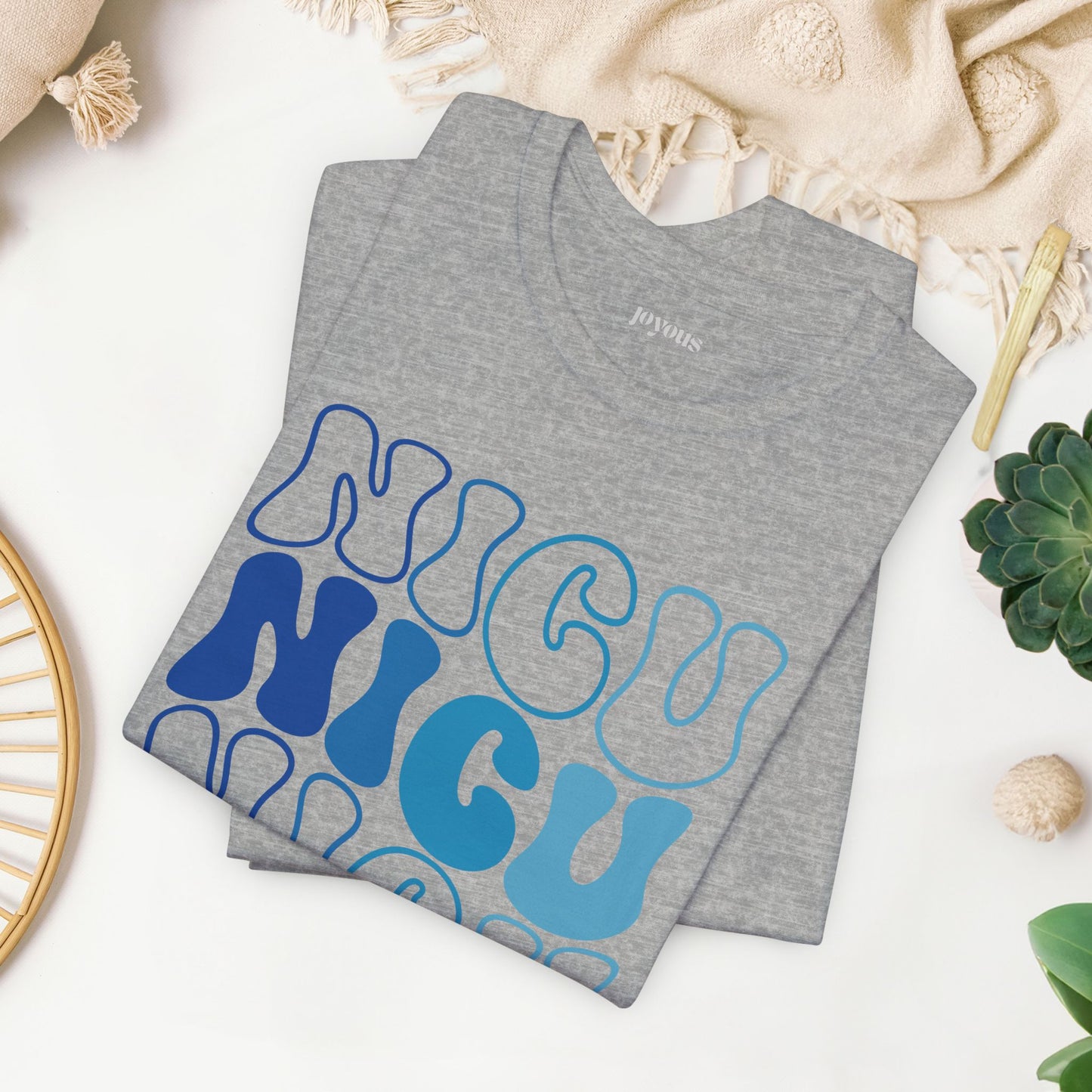 Groovy Blue NICU Shirt - Neonatal ICU Nurse Soft Cotton Tee
