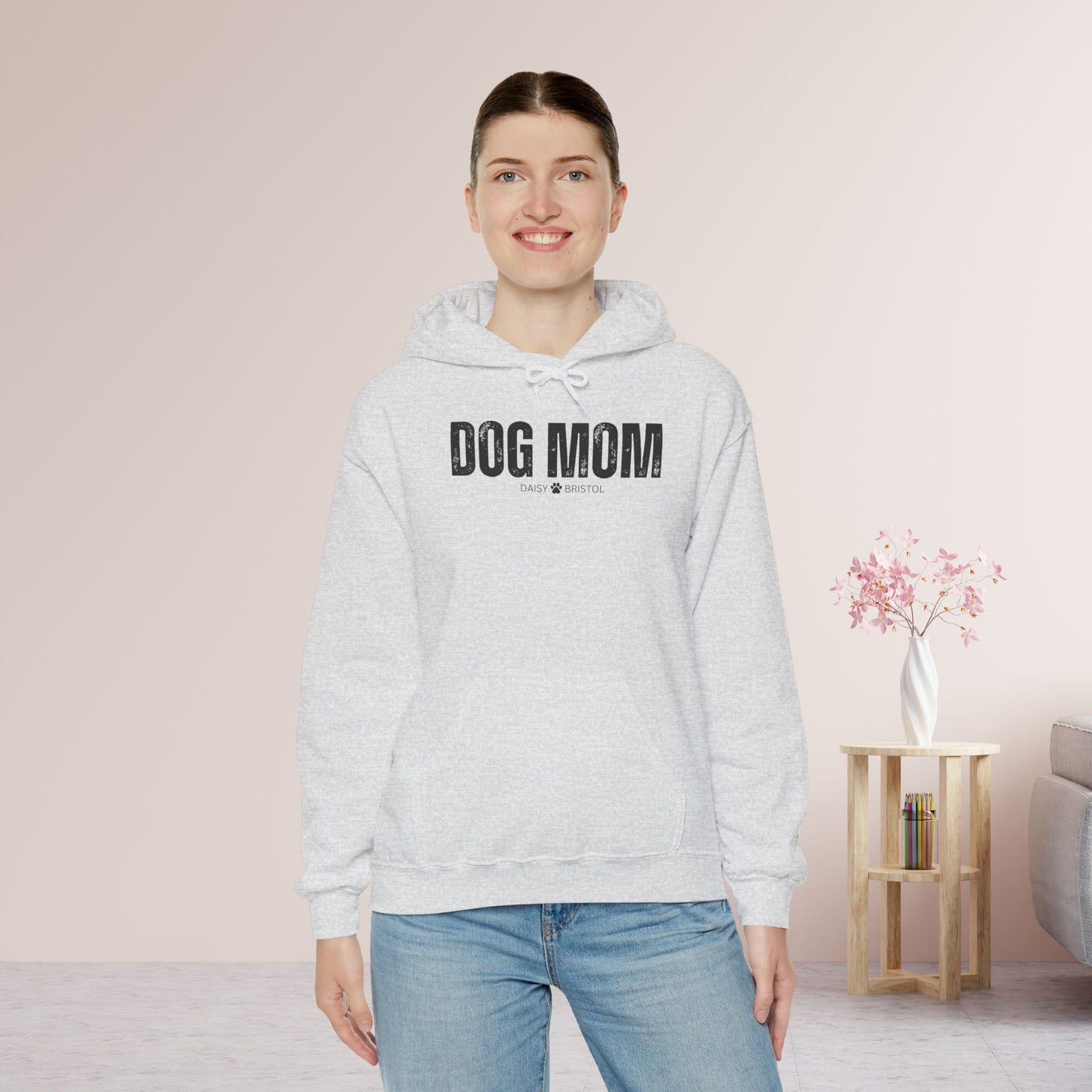 Custom Dog Mom Hoodie with Dogs Name - Personalized Gift for Dog Mom