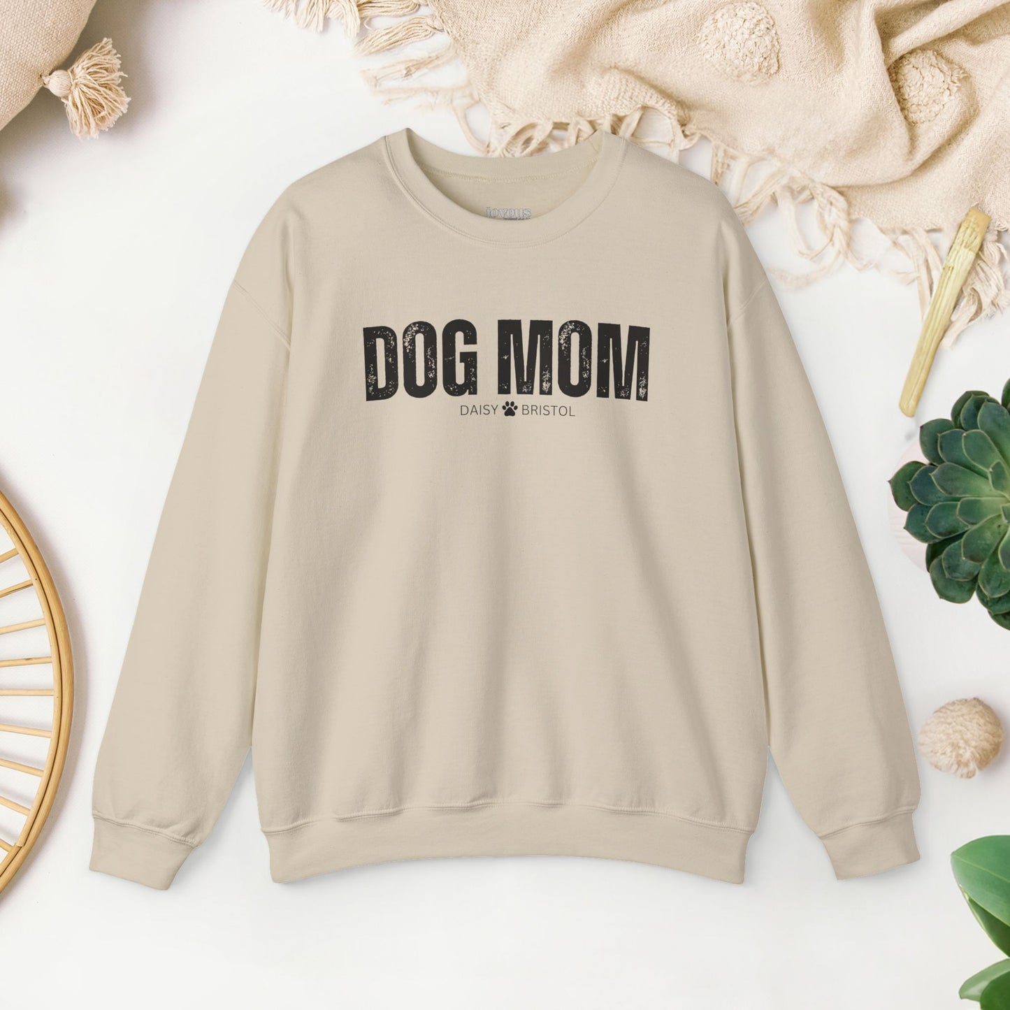 Custom Dog Mom Sweatshirt with Dogs Name - Personalized Gift for Dog Mom