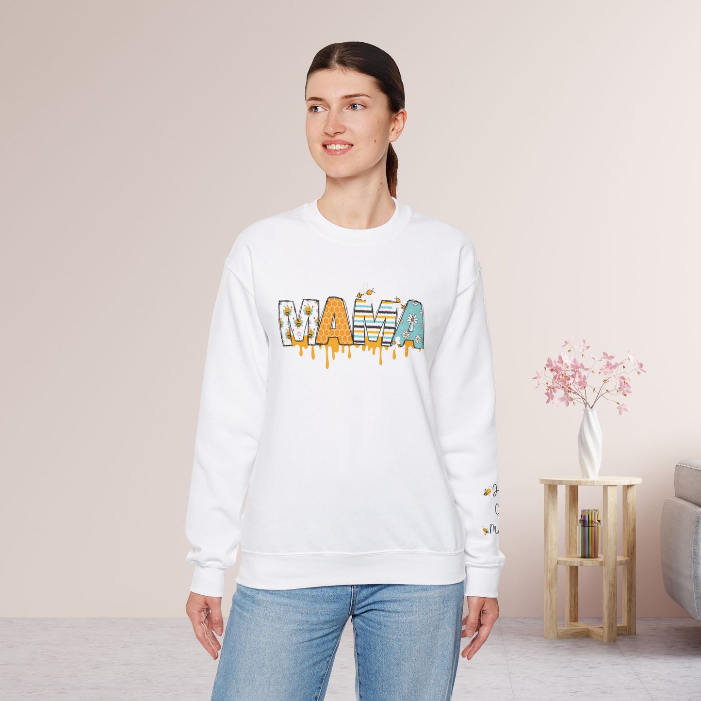 Custom Mama Sweatshirt with Kids Name - Personalized Gift for Mom