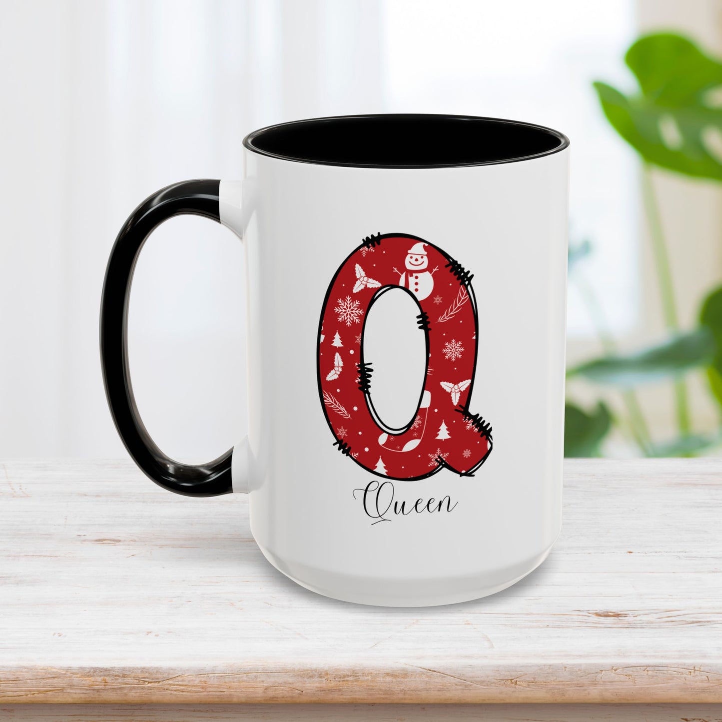 Custom Christmas Initial Letter Mug with Name - Personalized Christmas Gifts A-Z