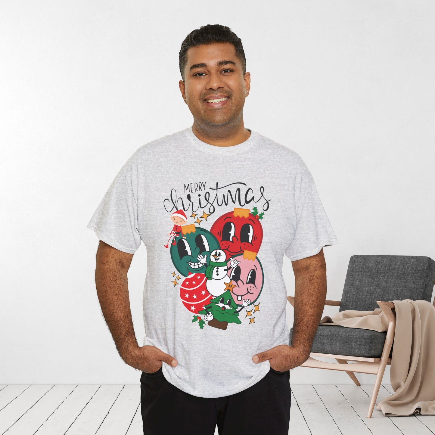 Trendy Christmas Ornament Shirt - Christmas Heavy Cotton Tee
