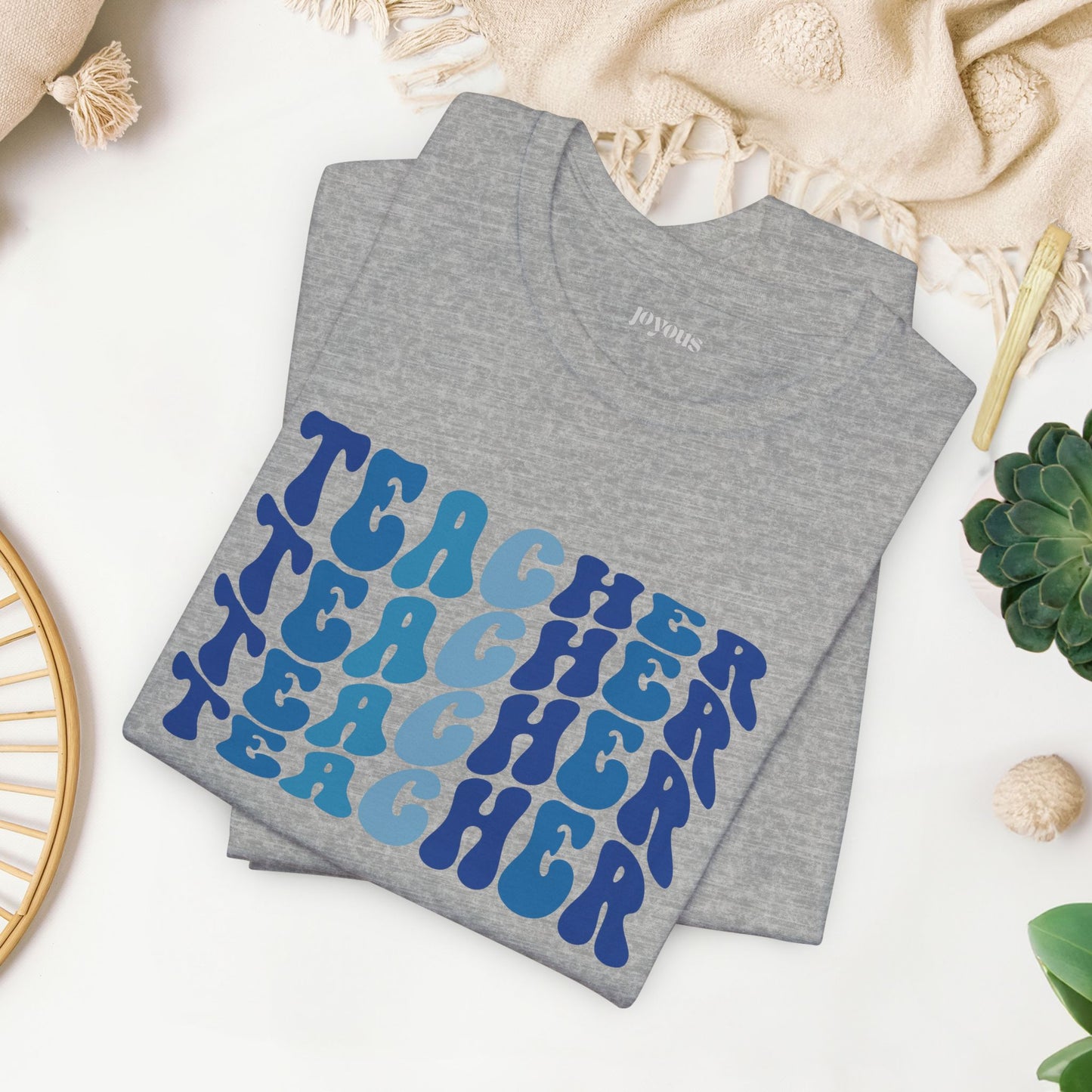 Groovy Blue Teacher Soft Cotton Tee