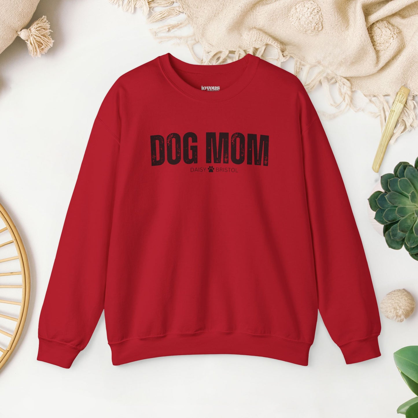 Custom Dog Mom Sweatshirt with Dogs Name - Personalized Gift for Dog Mom