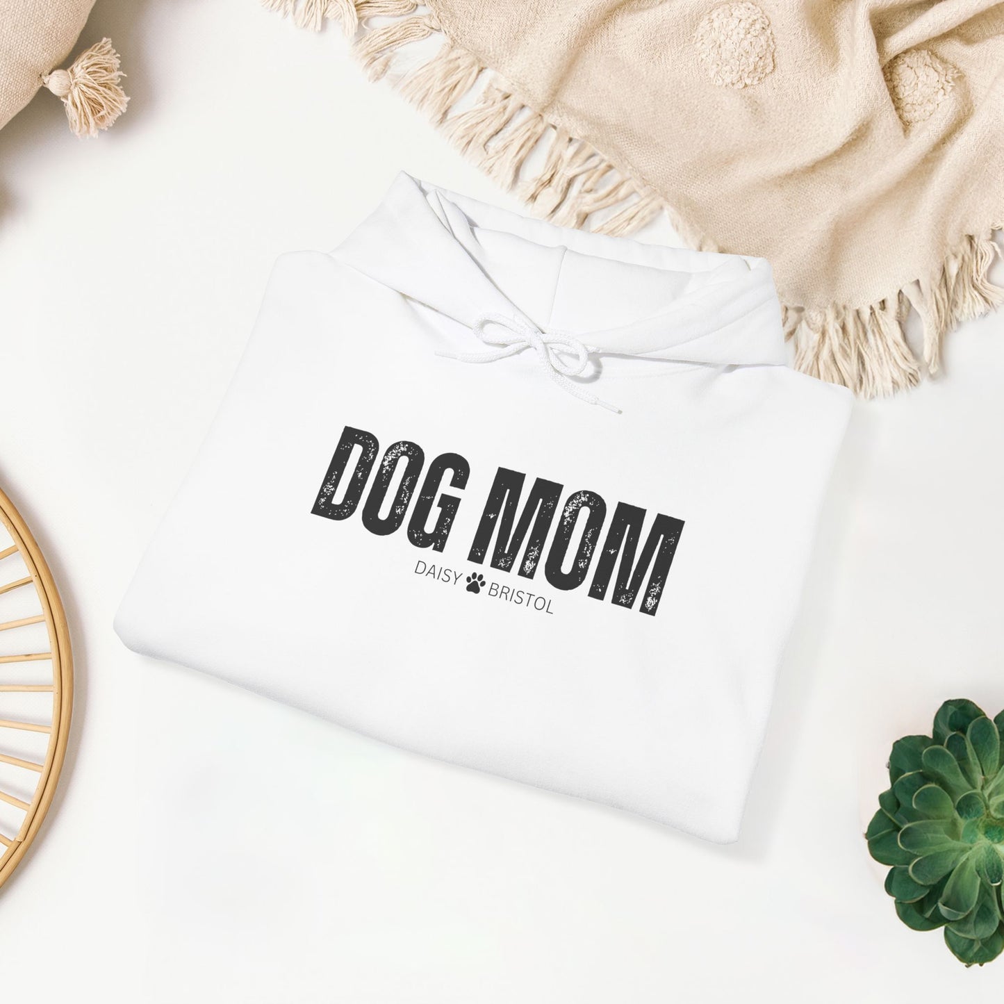 Custom Dog Mom Hoodie with Dogs Name - Personalized Gift for Dog Mom