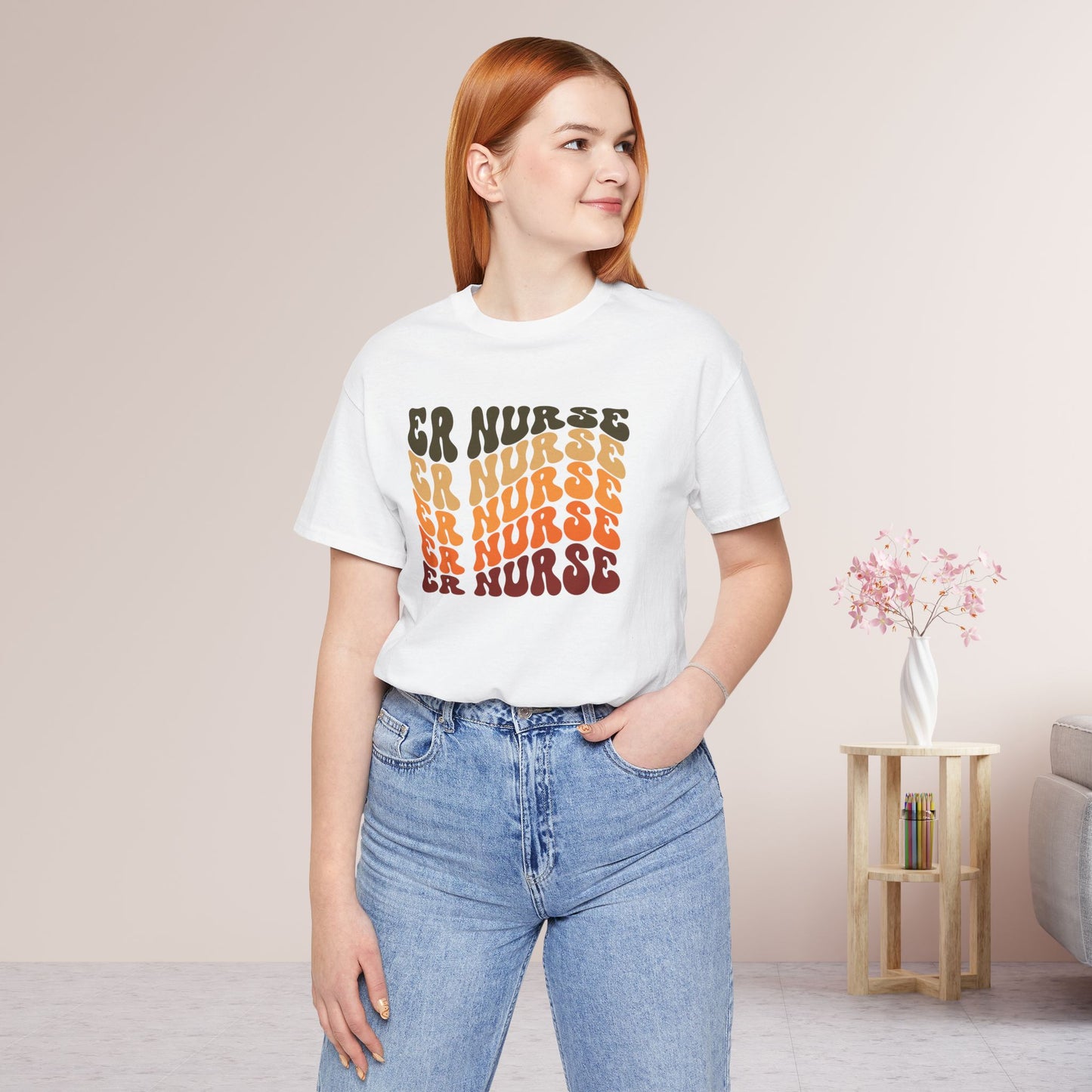 Groovy Fall ER Nurse Shirt - Emergency Nurse Soft Cotton Tee