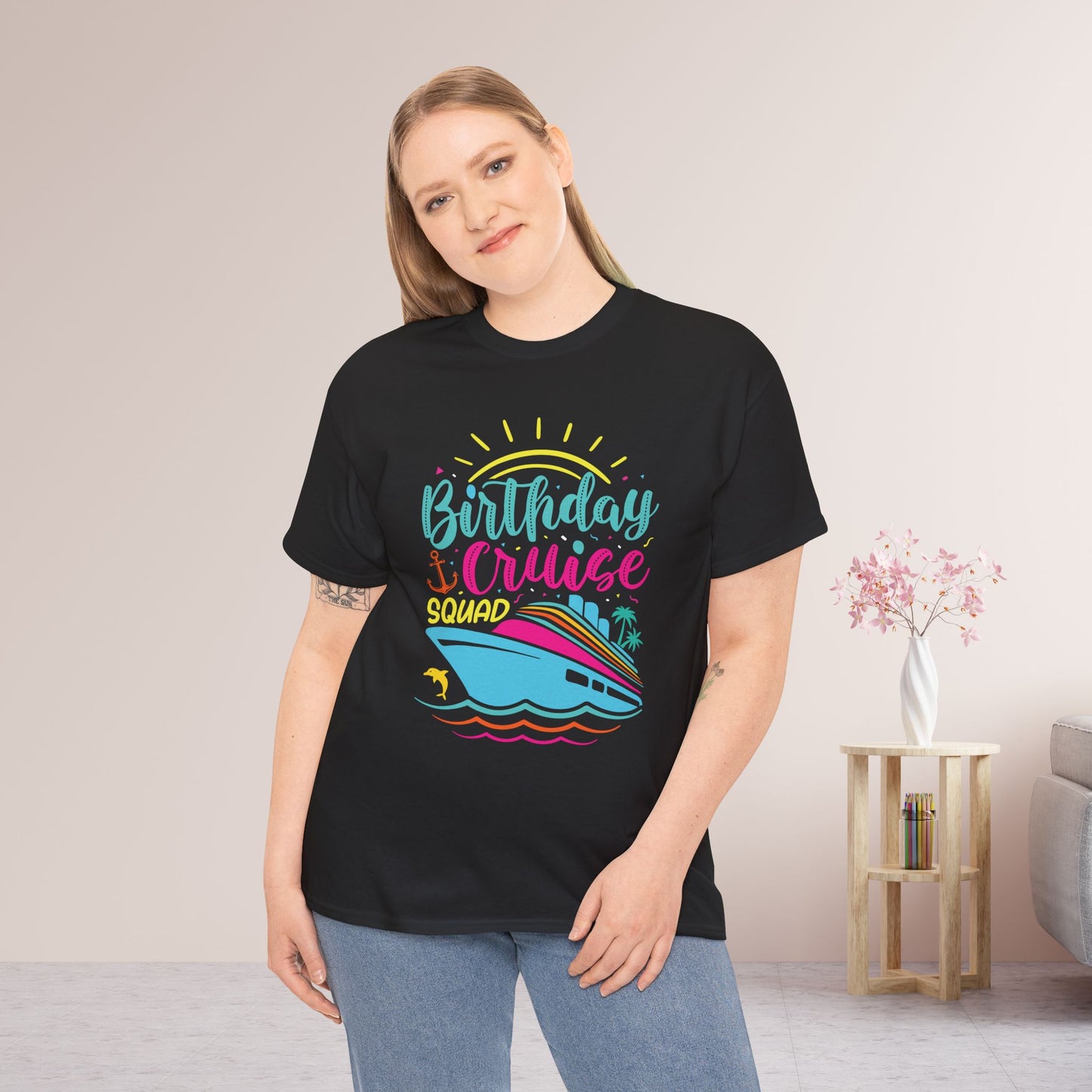 Birthday Cruise Squad Shirt - Family Cruise Vacation Heavy Cotton Tee