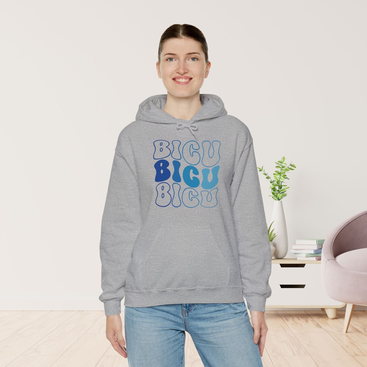 Groovy Blue BICU Hoodie - Burn ICU Nurse Hoodie