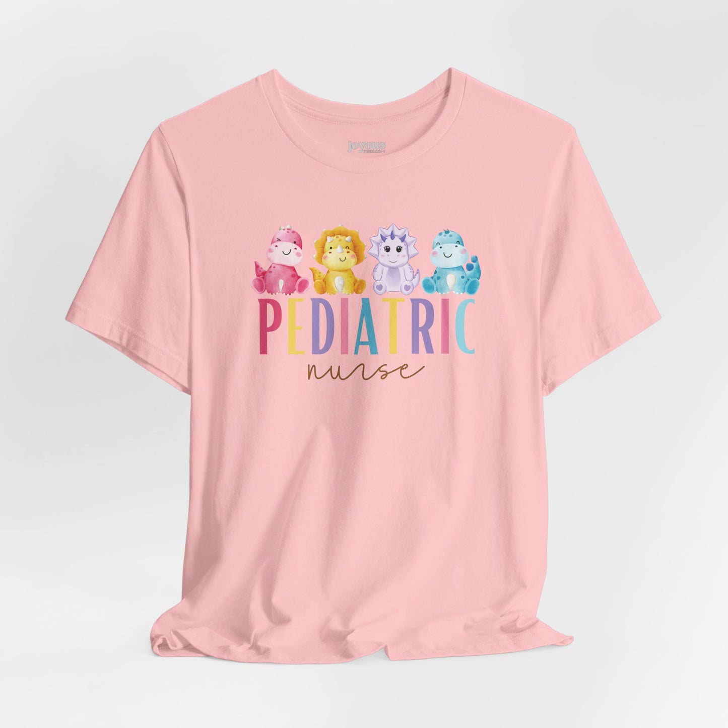 Cute Pediatric Nurse Soft Cotton Tee with Dinosaurs