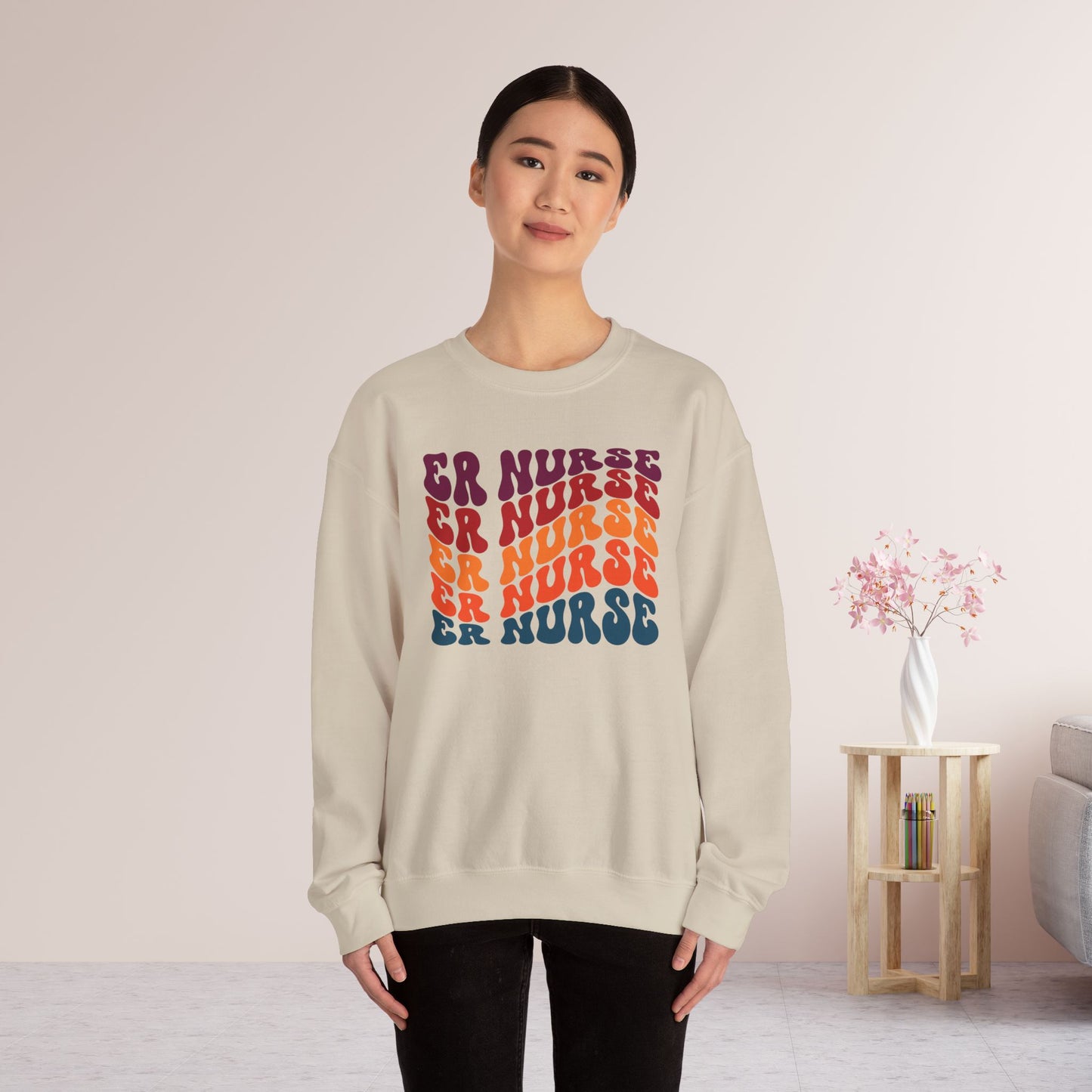 Groovy Fall ER Nurse Sweatshirt - Emergency Nurse Pullover
