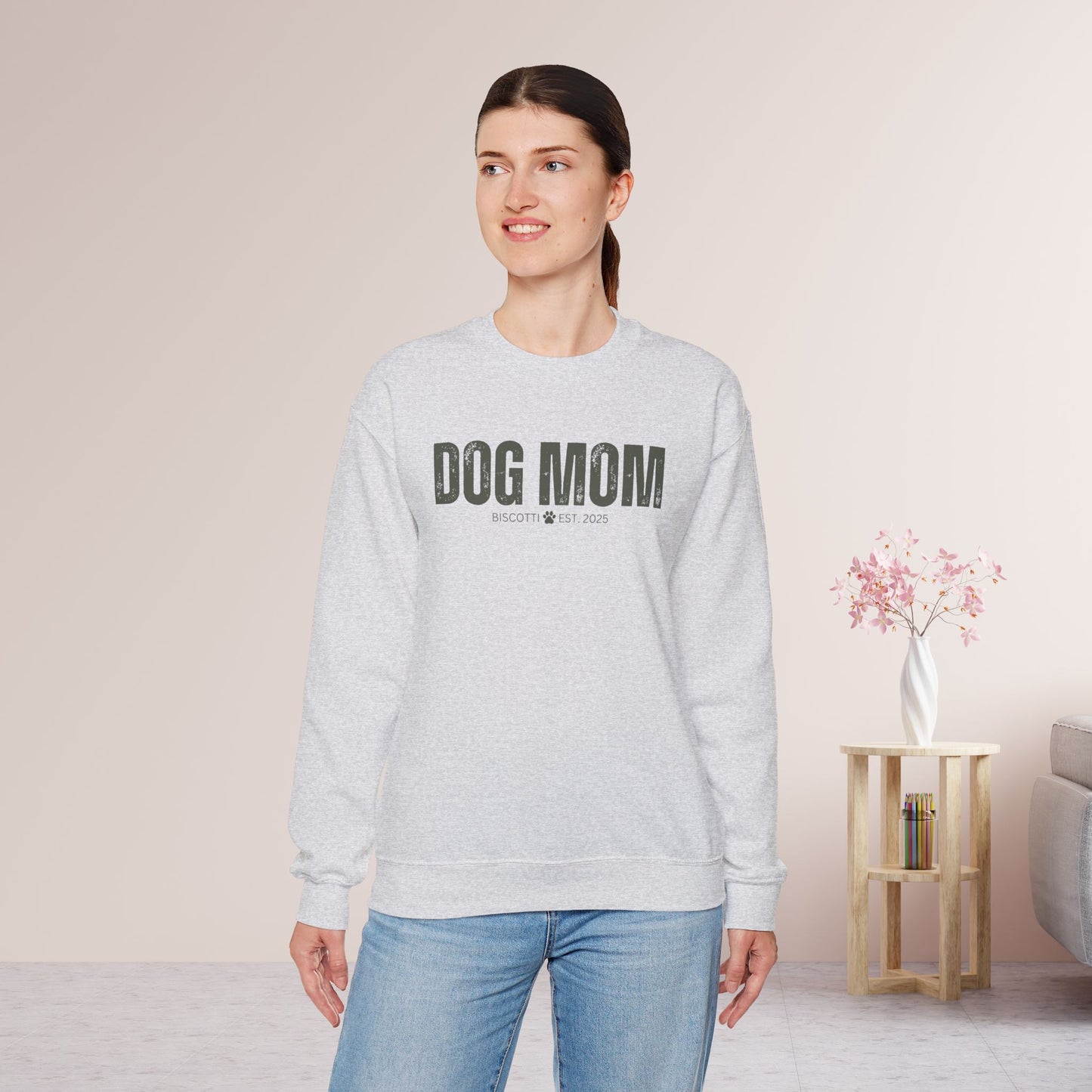 Custom Dog Mom Sweatshirt with Dogs Name - Personalized Gift for Dog Mom