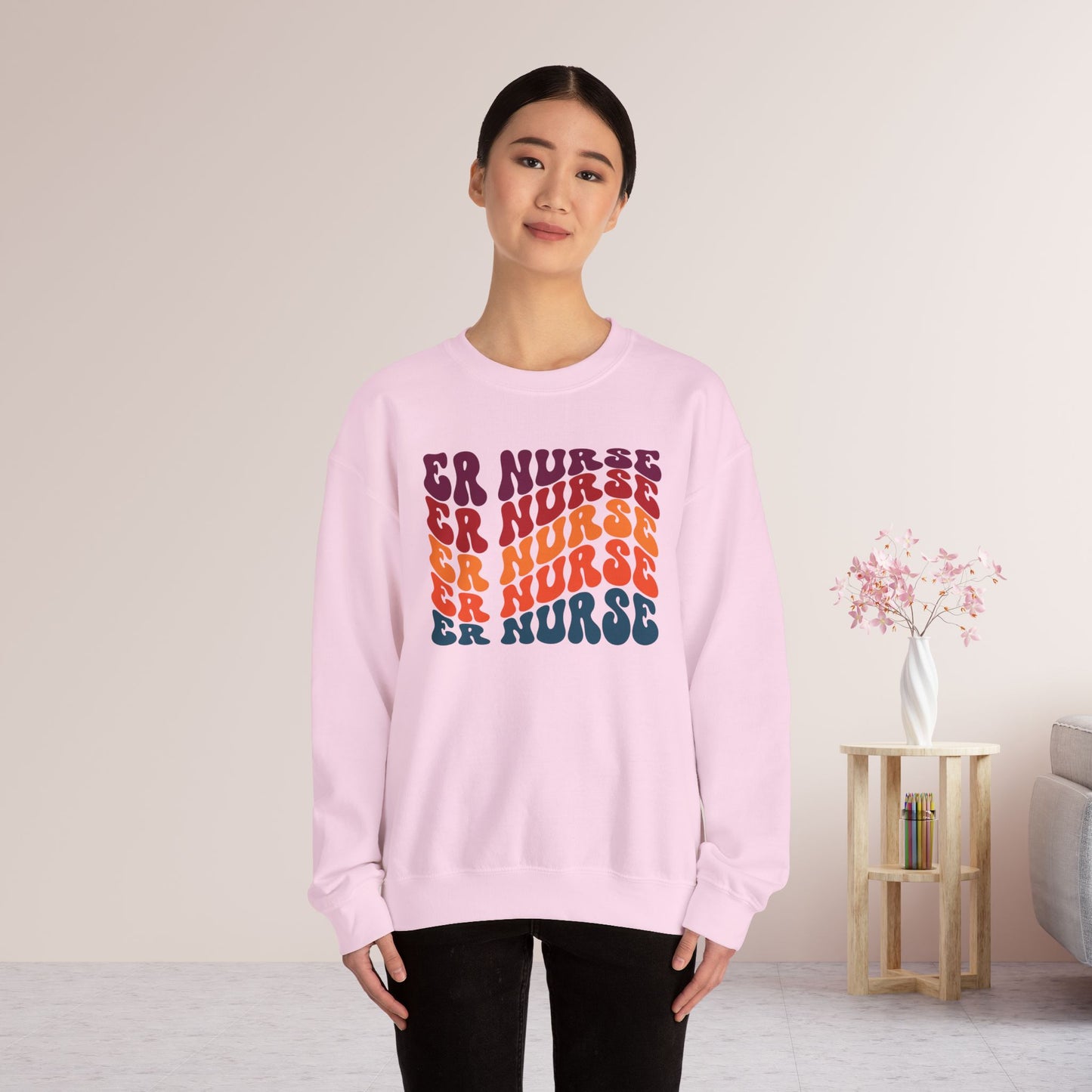 Groovy Fall ER Nurse Sweatshirt - Emergency Nurse Pullover