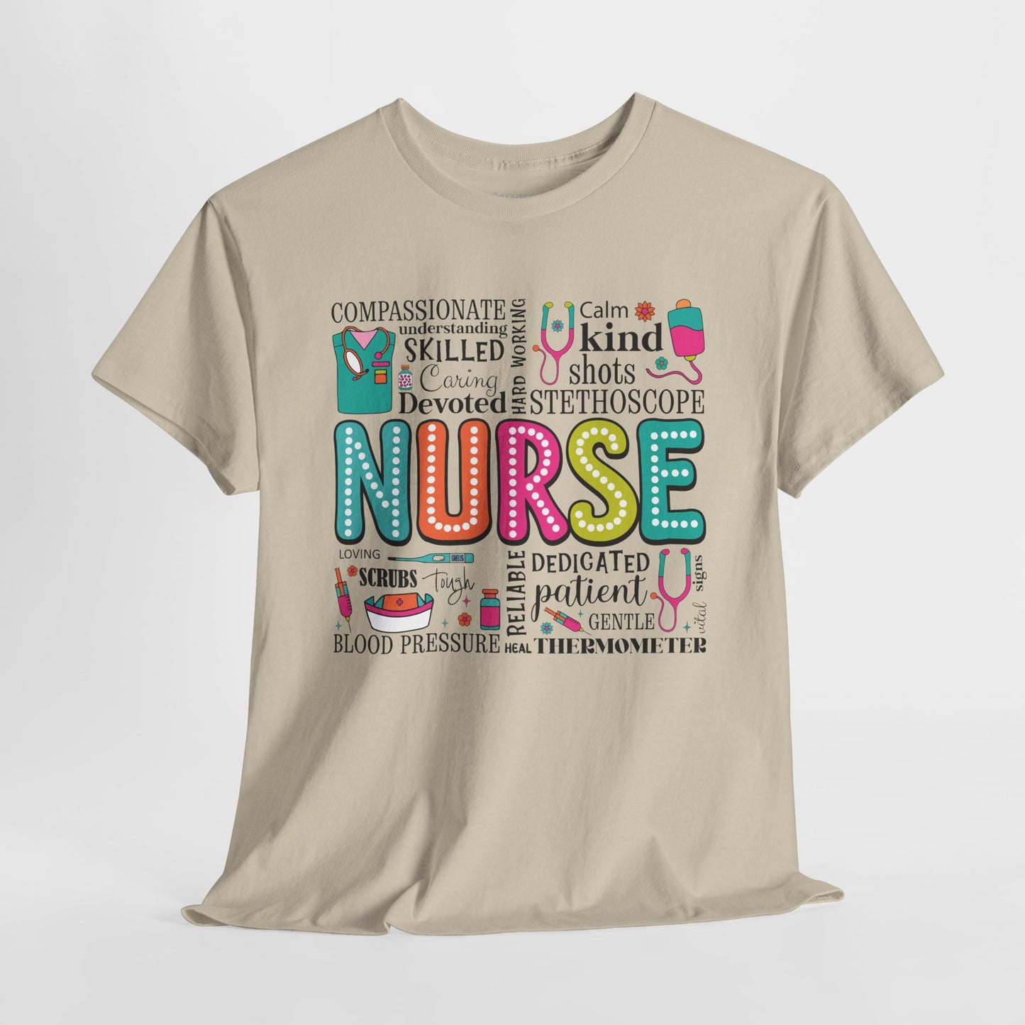 Trendy Nurse Heavy Cotton Tee for Dedicated Registered Nurse