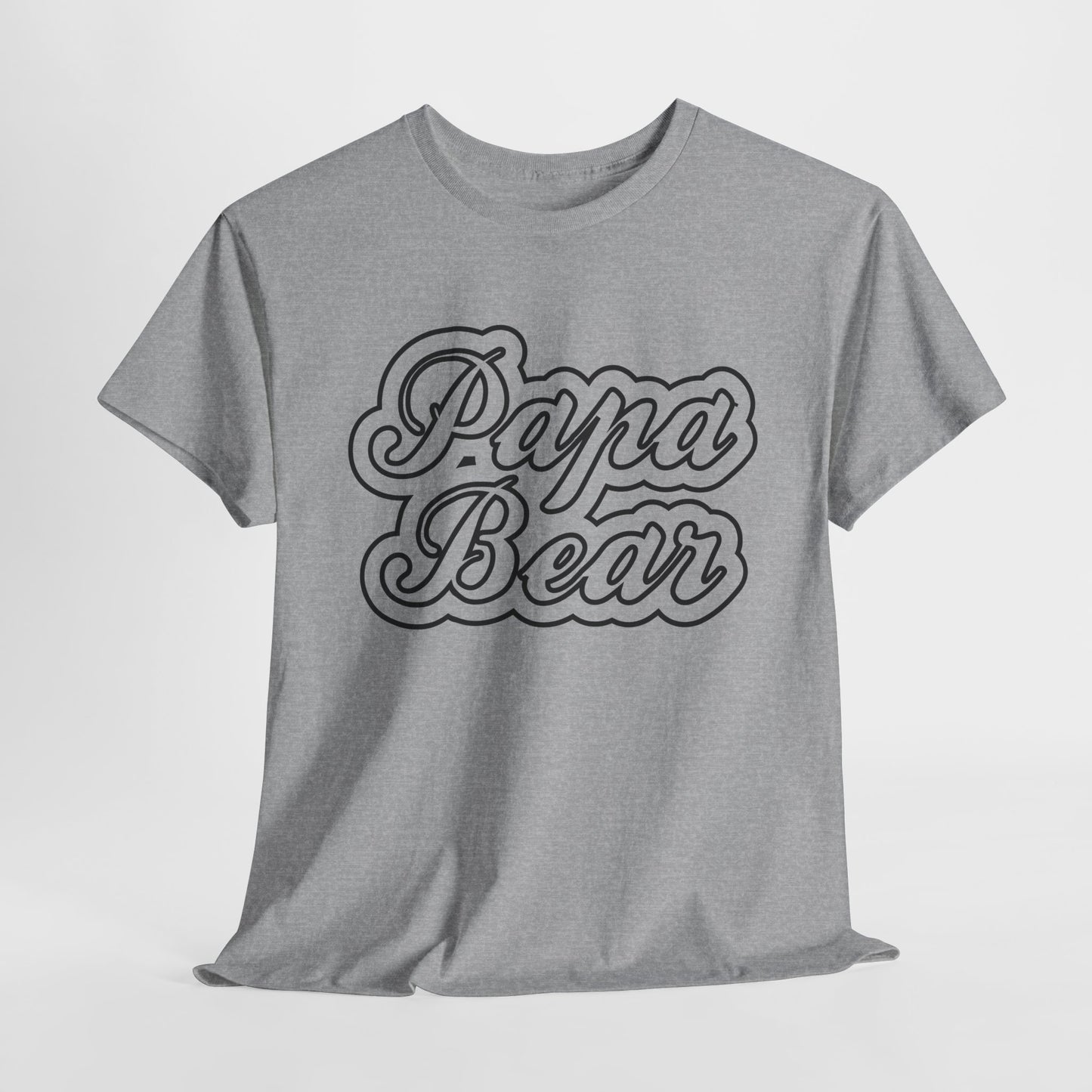 Papa Bear Heavy Cotton Tee - Gift for Dad for Father's Day