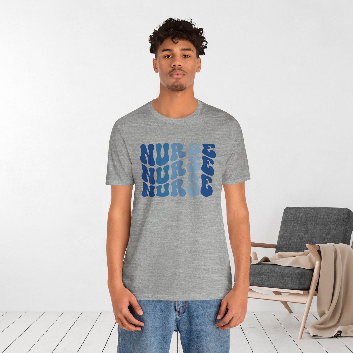 Groovy Blue Nurse Shirt - Registered Nurse Soft Cotton Tee