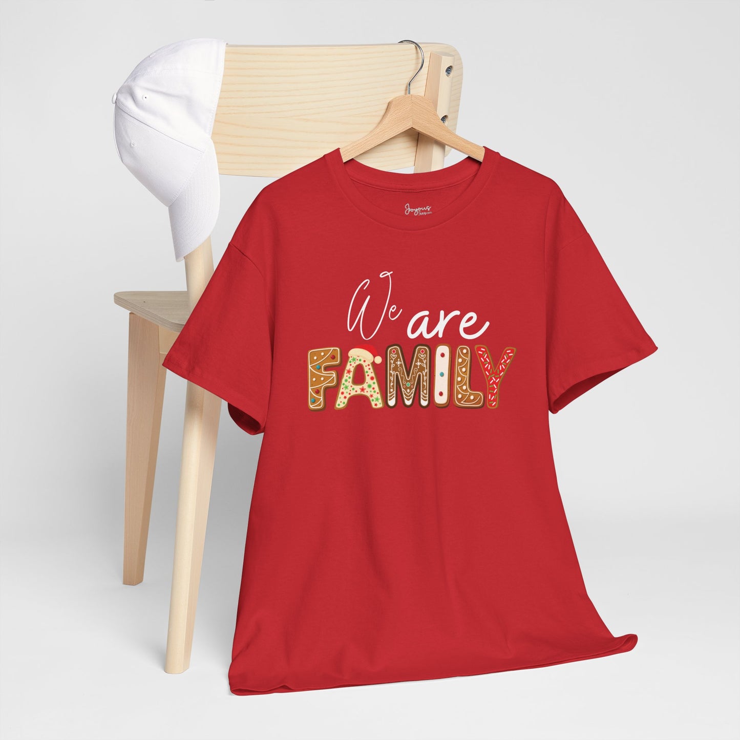 We Are Family Christmas Cookie Heavy Cotton Tee - Christmas Pajama Shirt