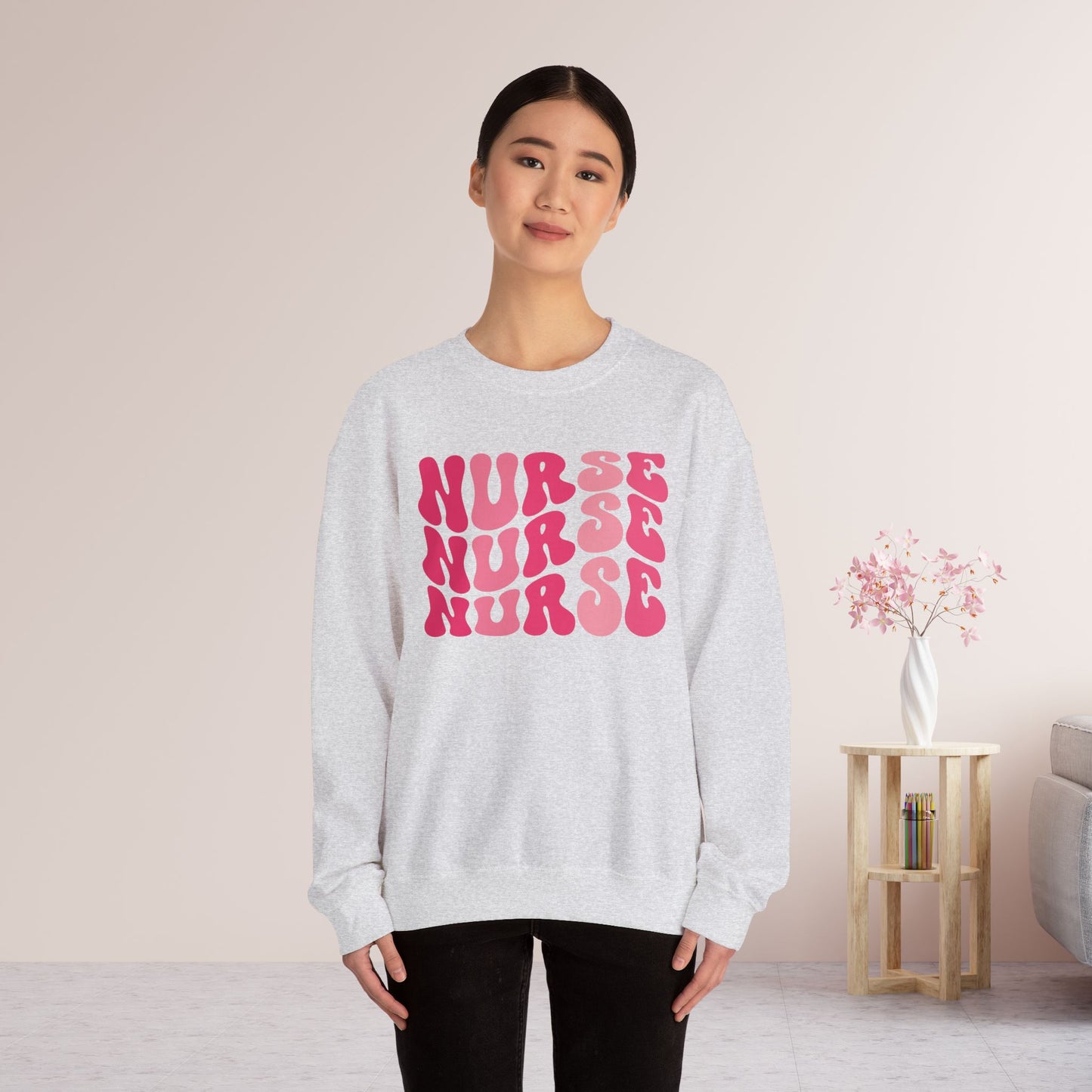 Groovy Pink Nurse Sweatshirt