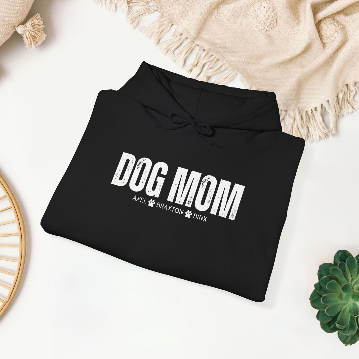 Custom Dog Mom Hoodie with Dogs Name - Personalized Gift for Dog Mom