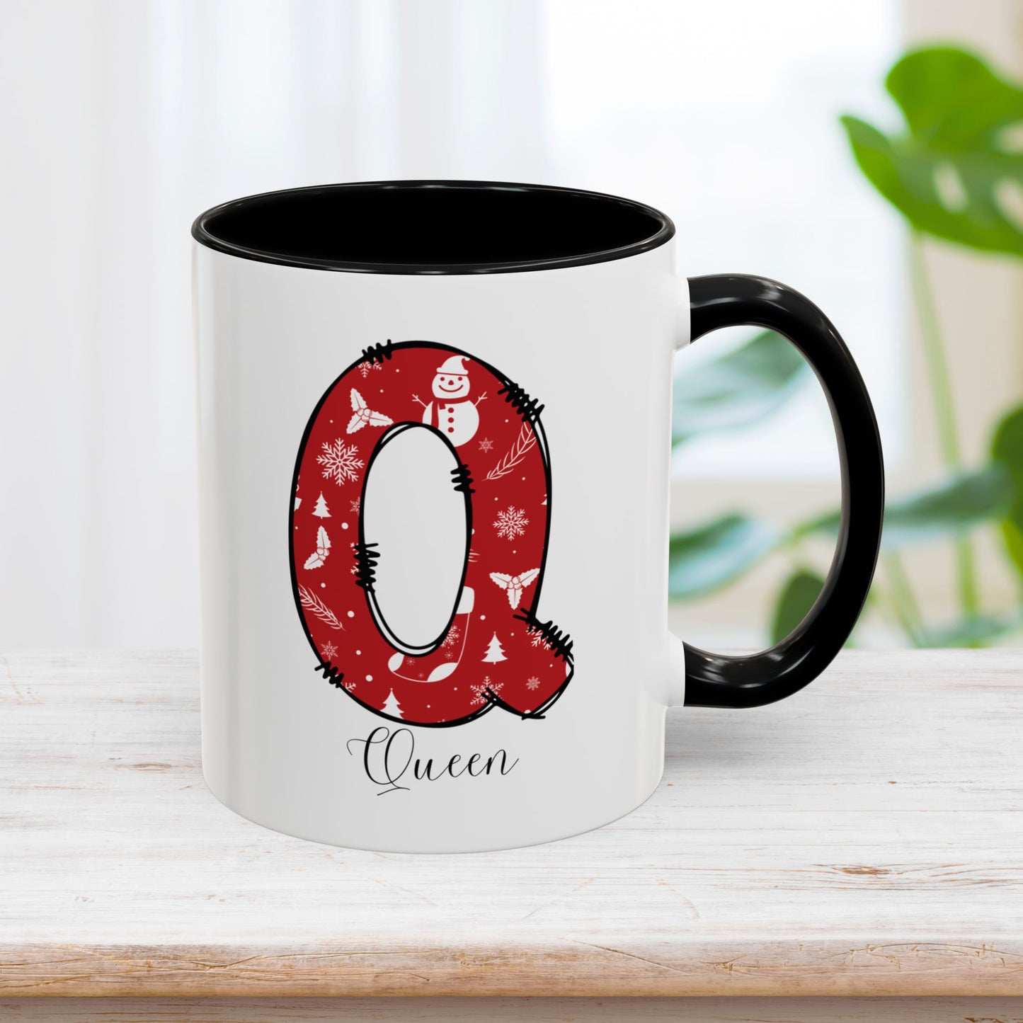Custom Christmas Initial Letter Mug with Name - Personalized Christmas Gifts A-Z