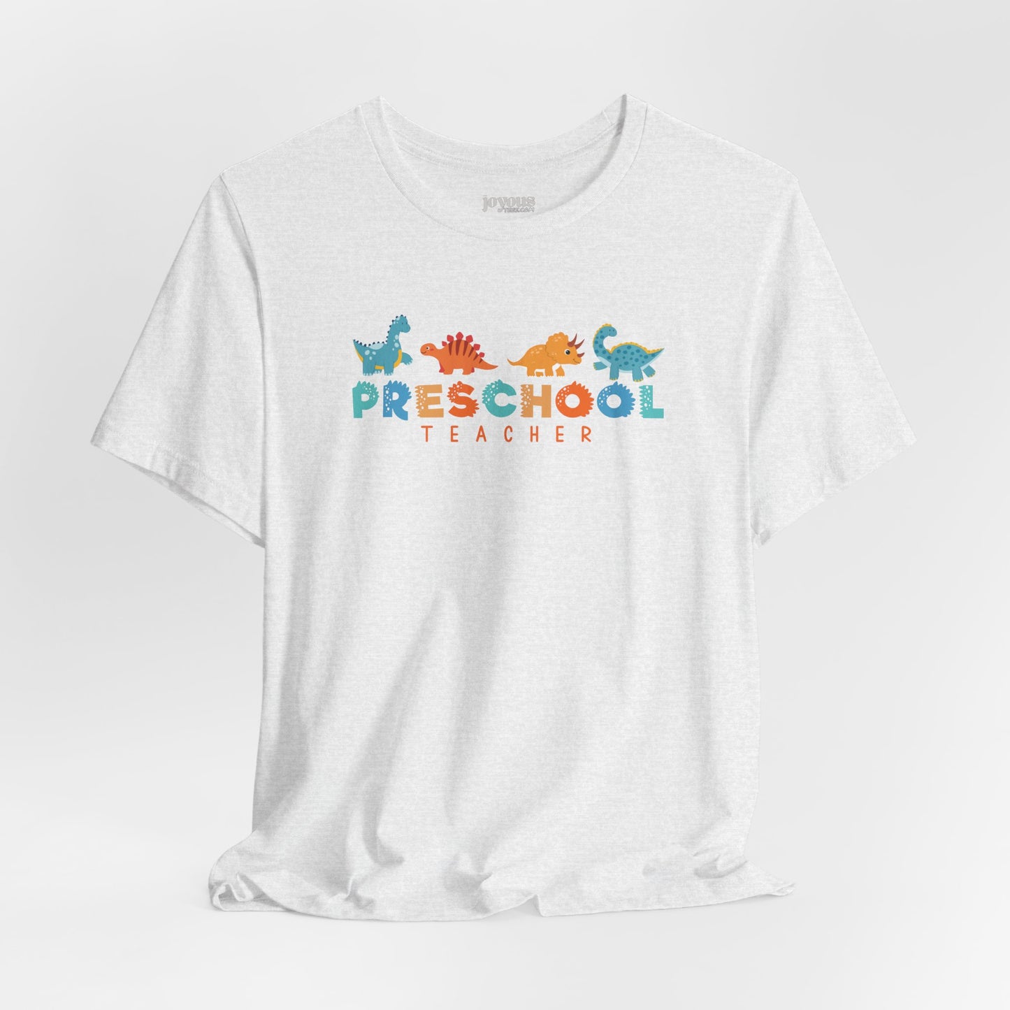 Preschool Teacher Soft Cotton Tee with Cute Dinosaurs