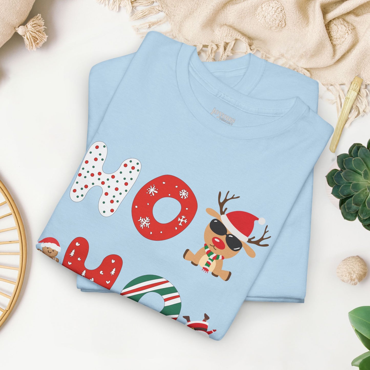 Ho Ho Ho Christmas Shirt - Matching Family Christmas Heavy Cotton Tee