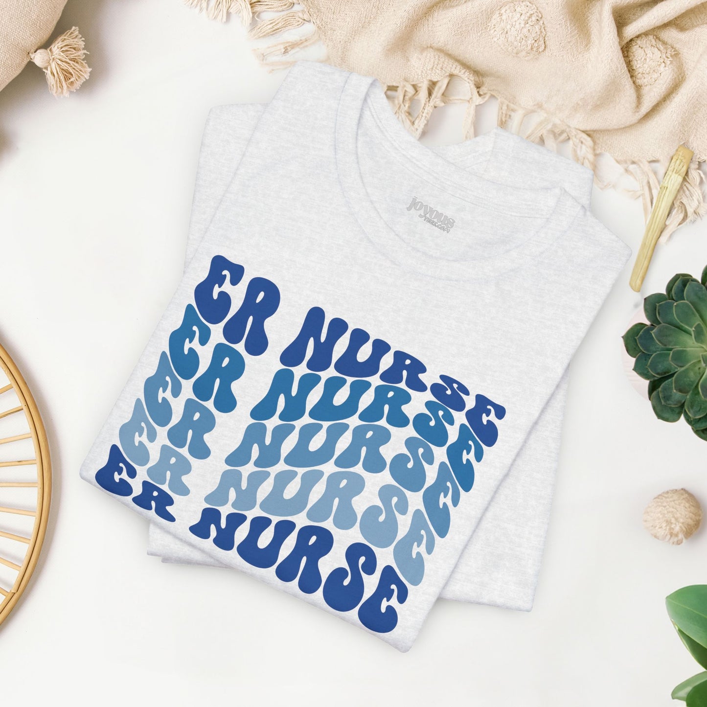 Groovy Blue ER Nurse Shirt - Emergency Nurse Soft Cotton Tee