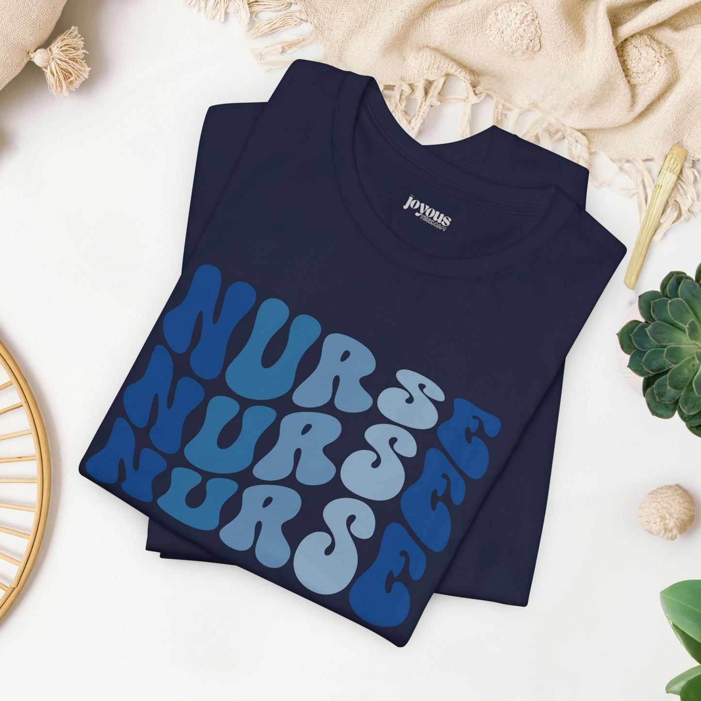 Groovy Blue Nurse Shirt - Registered Nurse Soft Cotton Tee