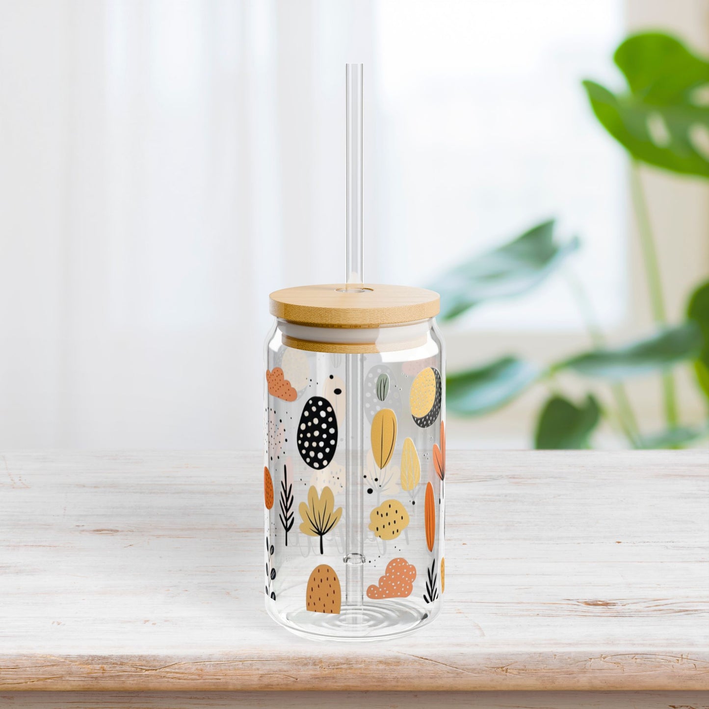 Boho Personalized Floral Sipper Glass with First Name - Custom Name Gifts A-Z