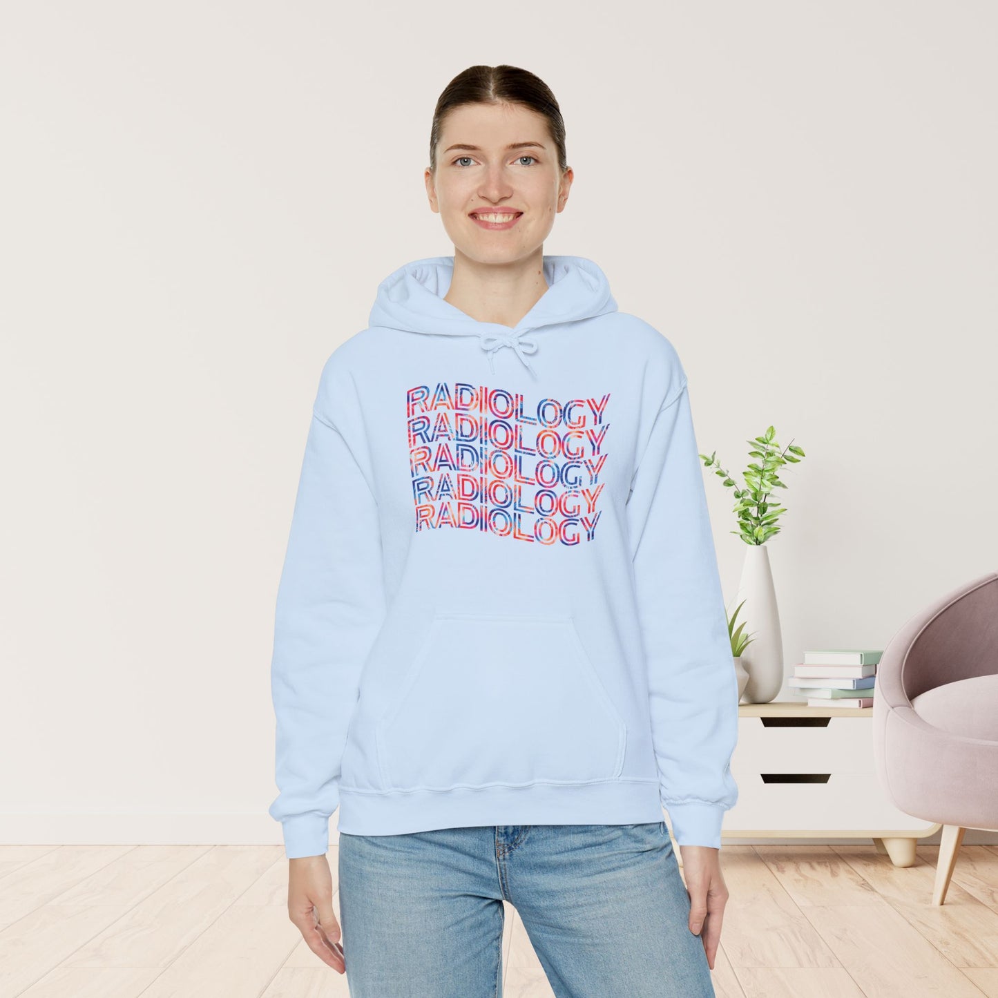 Tie Dye Wavy Radiology Hoodie for RAD Technician