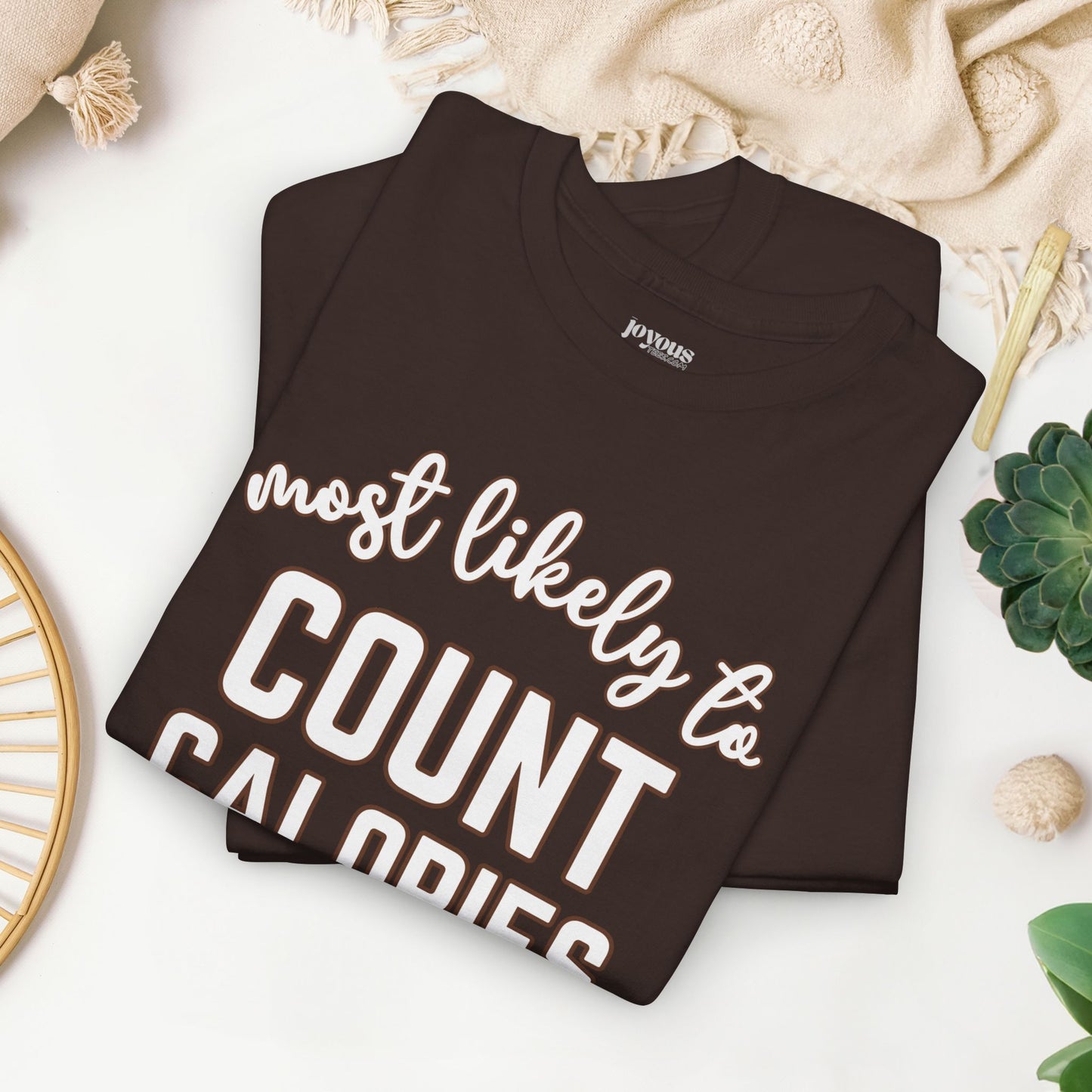 Funny Thanksgiving Shirt - Most Likely To Count Calories Heavy Cotton Tee