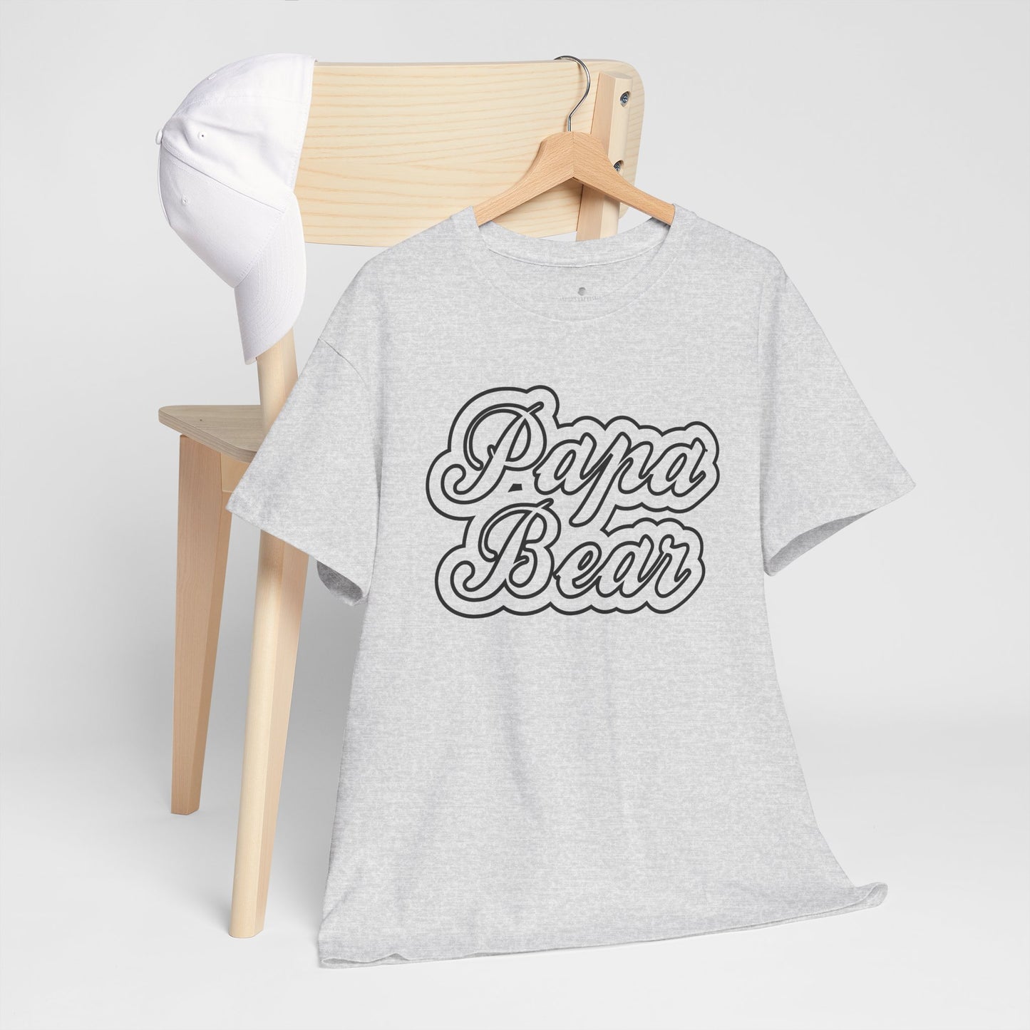 Papa Bear Heavy Cotton Tee - Gift for Dad for Father's Day