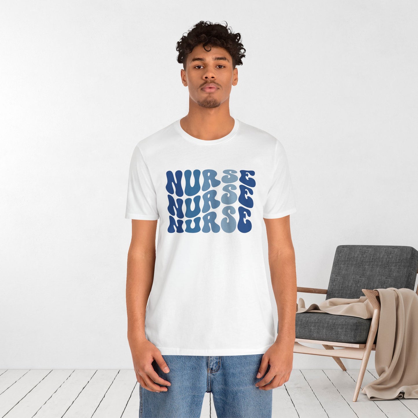 Groovy Blue Nurse Shirt - Registered Nurse Soft Cotton Tee