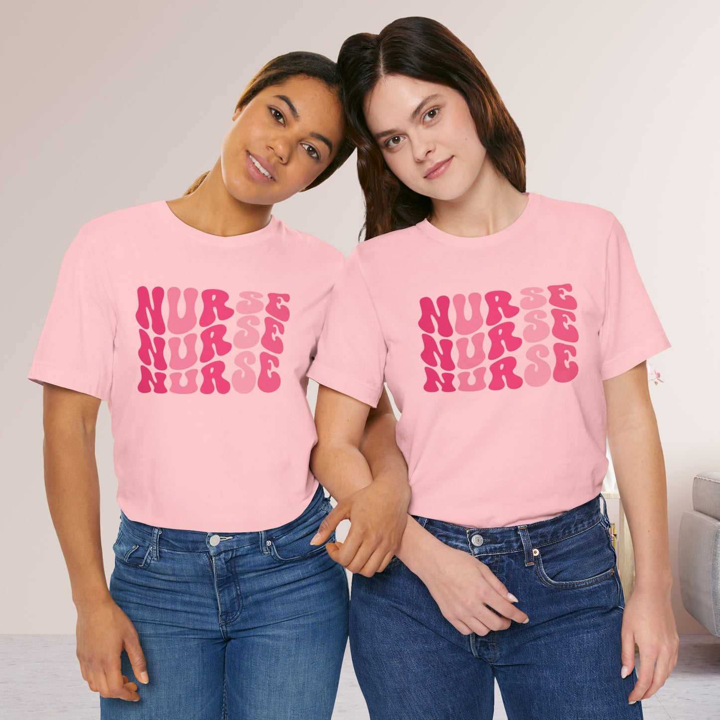Groovy Pink Nurse Shirt - Registered Nurse Soft Cotton Tee