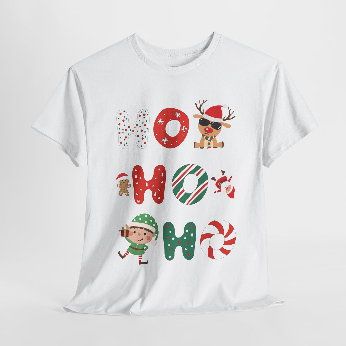 Ho Ho Ho Christmas Shirt - Matching Family Christmas Heavy Cotton Tee
