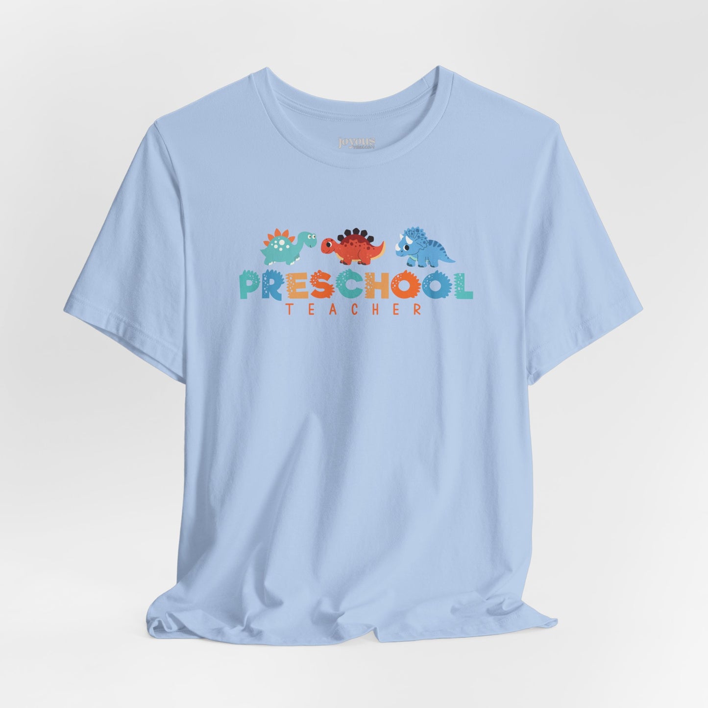 Preschool Teacher Soft Cotton Tee with Dinosaurs