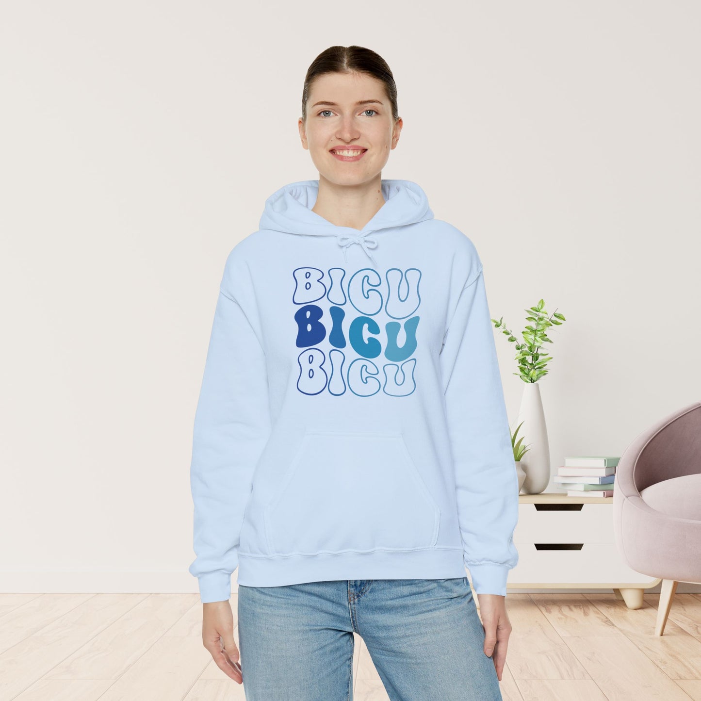 Groovy Blue BICU Hoodie - Burn ICU Nurse Hoodie