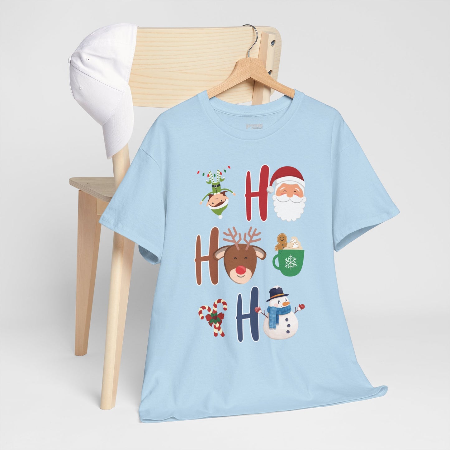Ho Ho Ho Christmas Shirt - Matching Family Christmas Heavy Cotton Tee