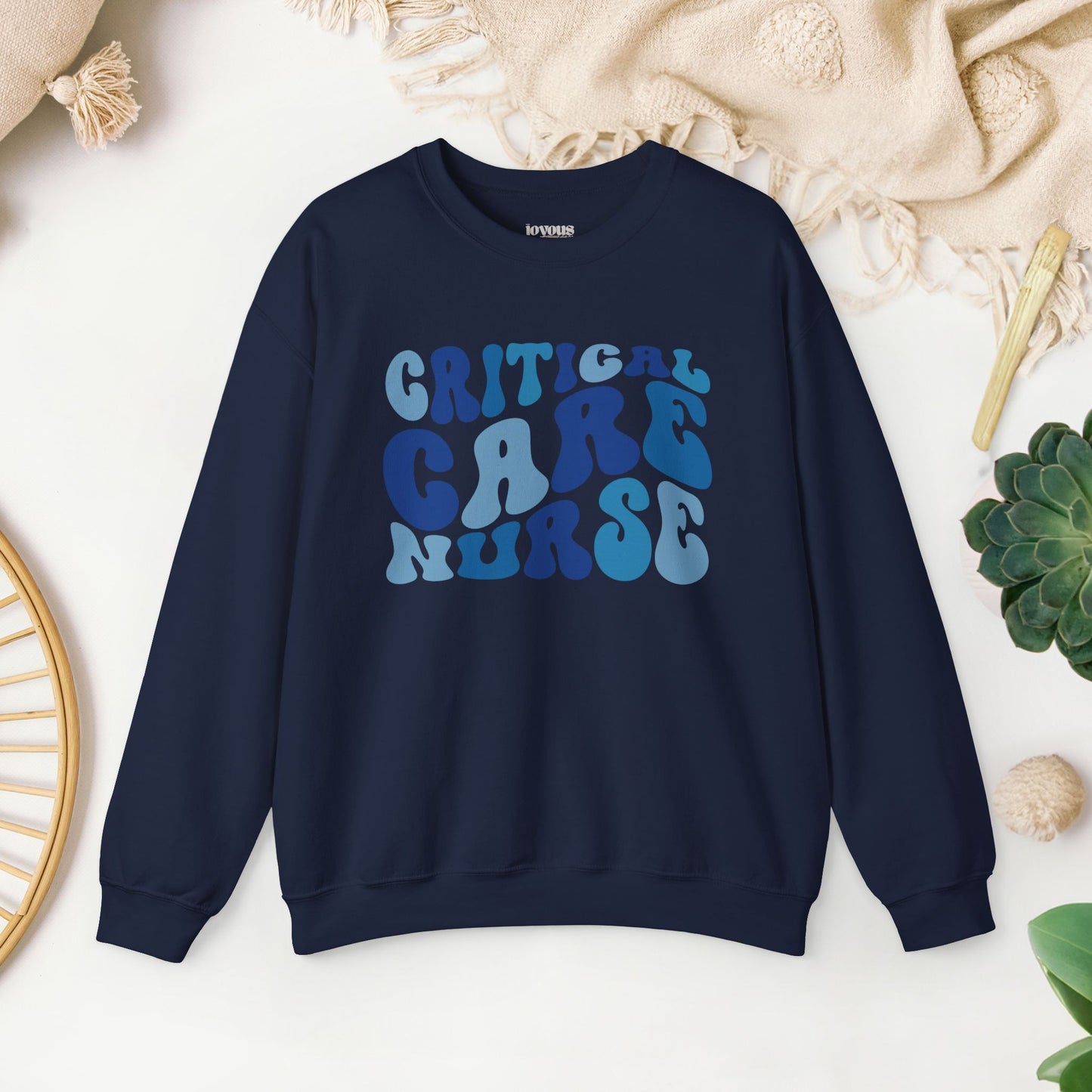 Groovy Blue Critical Care Nurse Sweatshirt